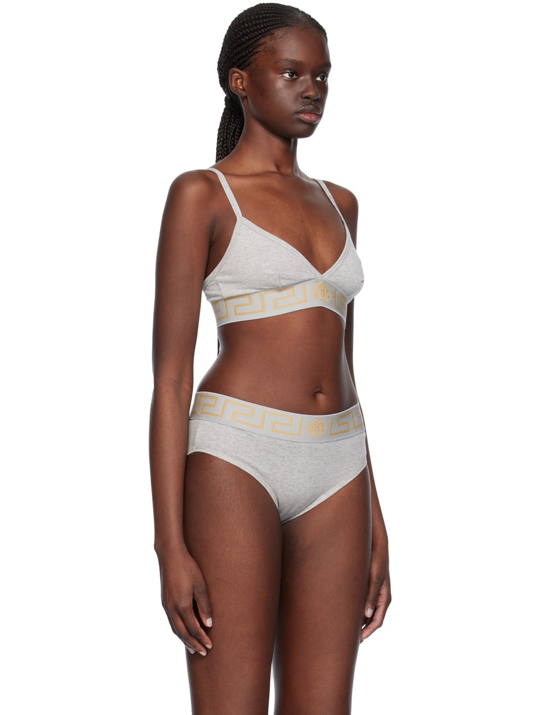 Gray Greca Border Bralette - 2