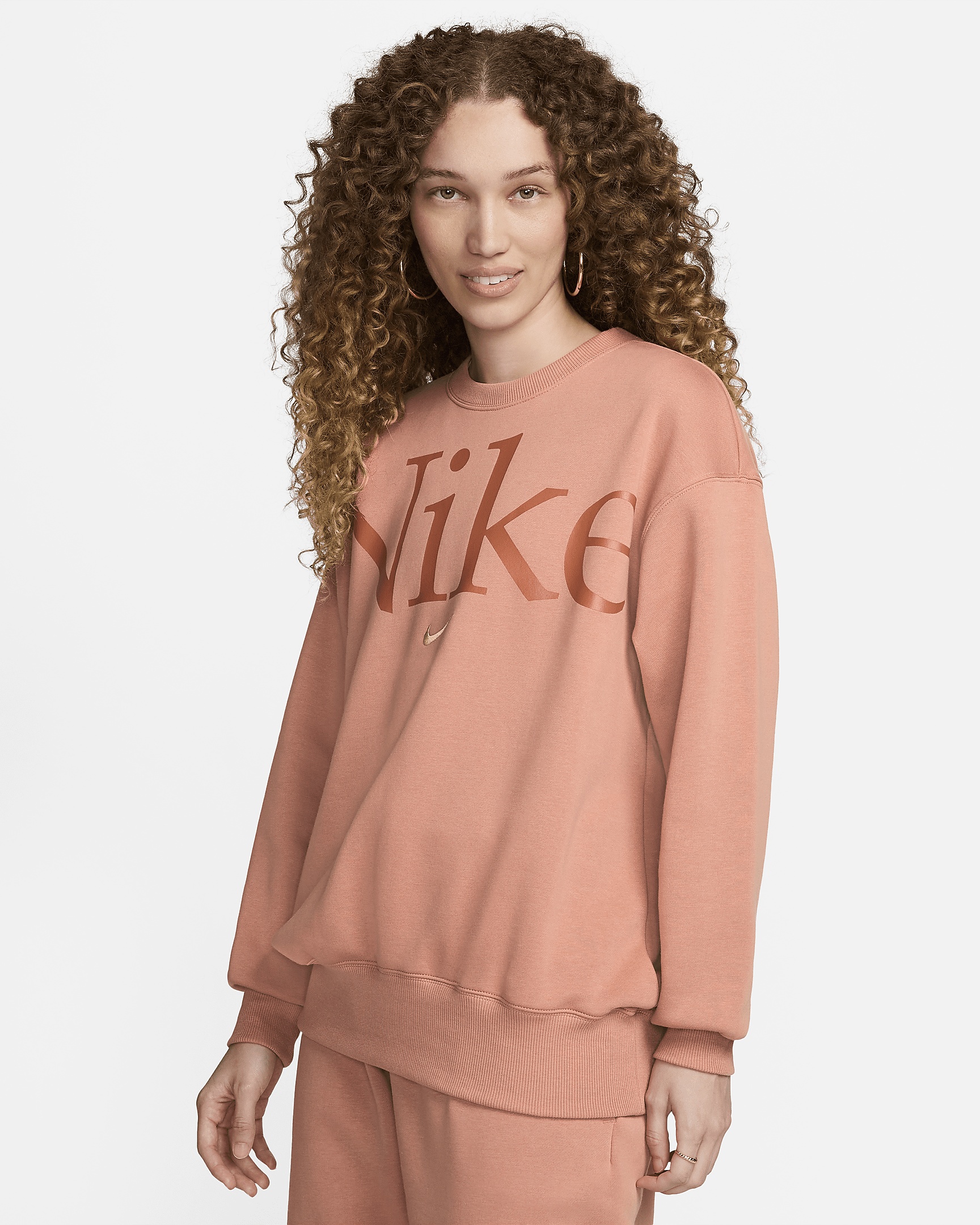 Nike Sportswear Phoenix Fleece Women's Oversized Crew-Neck Logo Sweatshirt - 1