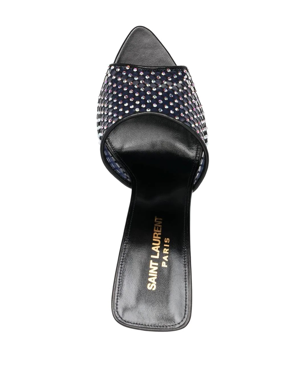 crystal-embellished leather mules - 4