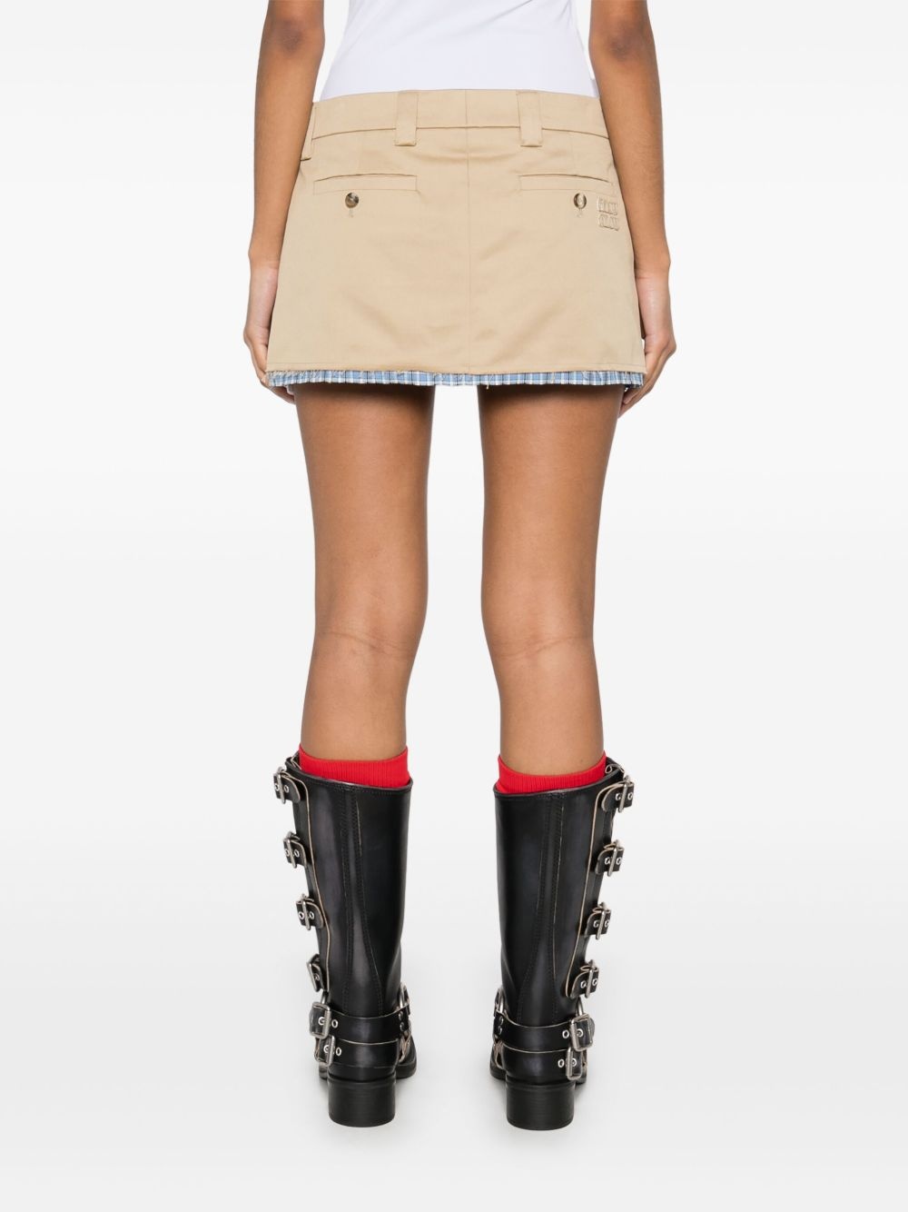 contrasting-trim skirt - 4