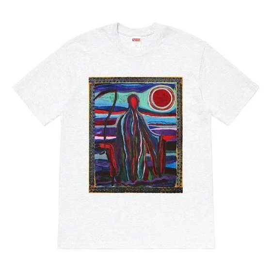 Supreme SS19 Reaper Tee Printing Short Sleeve Unisex Gray White SUP-SS19-10617 - 1