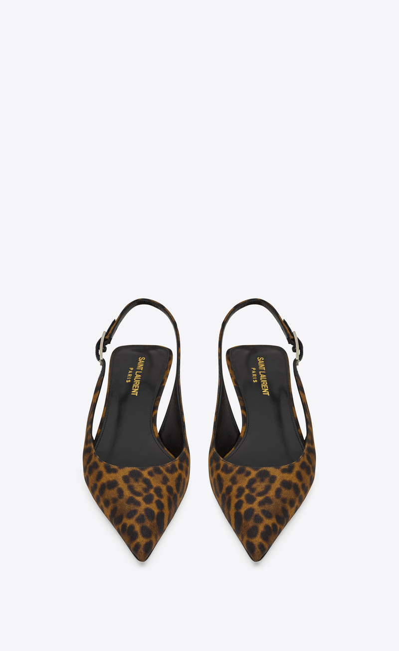 SAINT LAURENT cherish slingback pumps in leopard grosgrain outlook