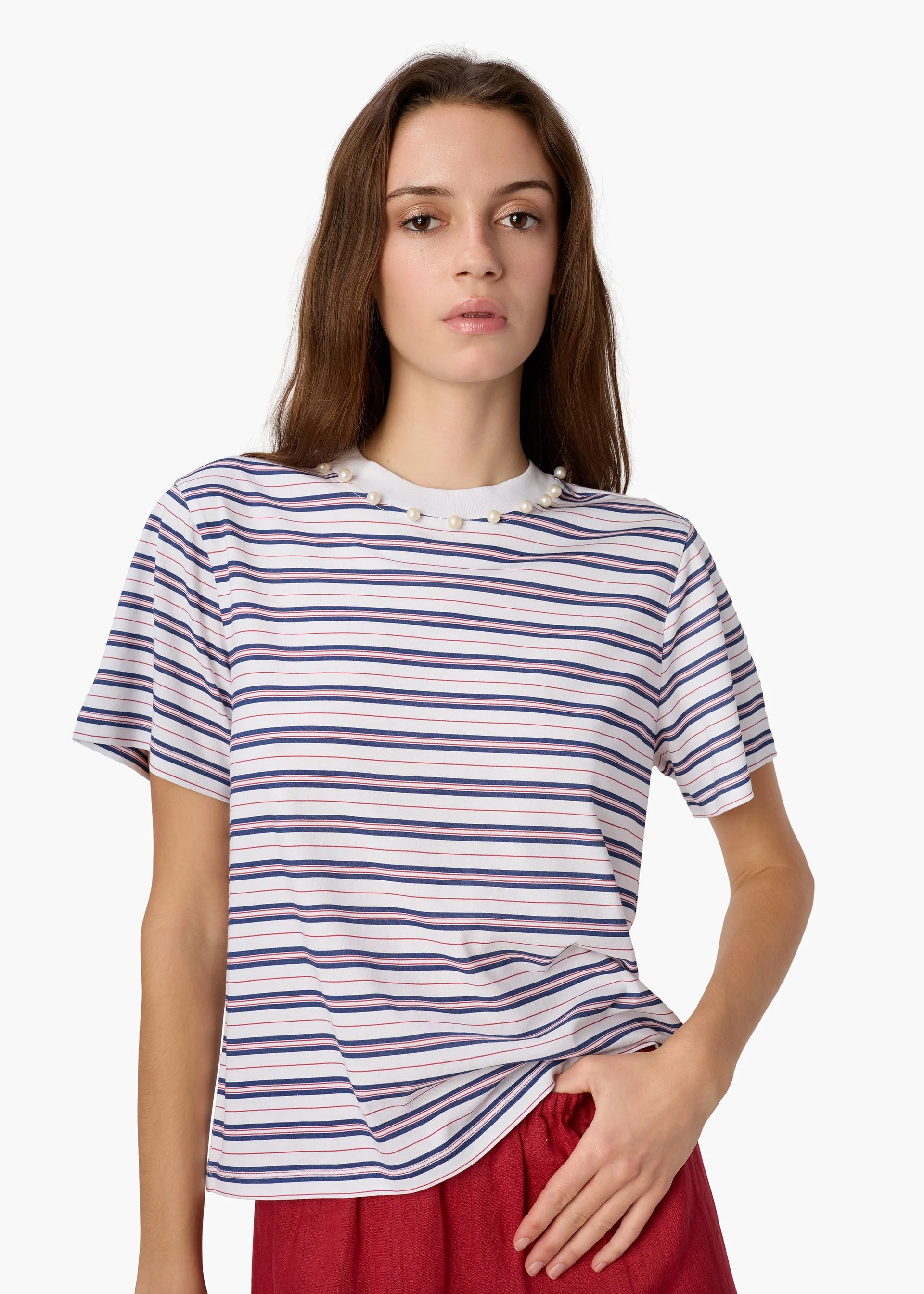 MATTEA COTTON TEE SAILOR STRIPE - 1