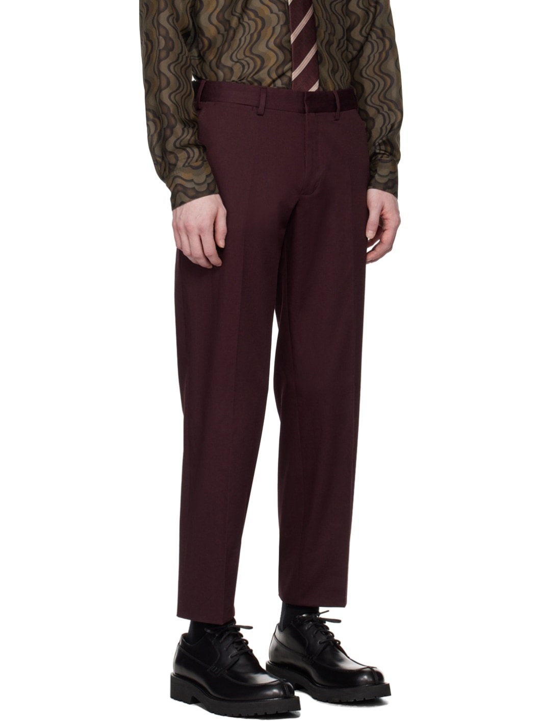 Burgundy Soft Constructed Suit - 4