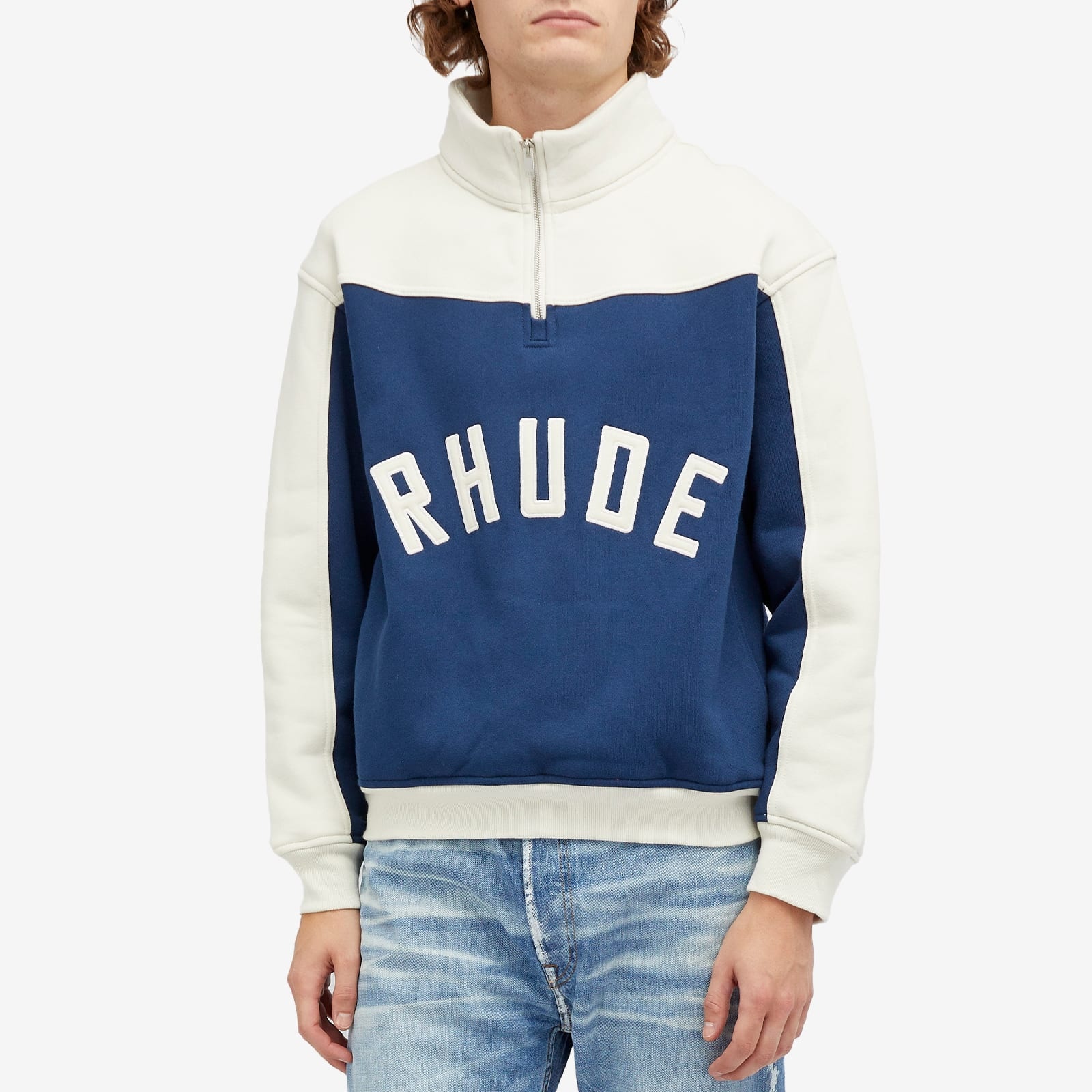 Rhude Cotrast Quarter Zip Logo Jacket - 2