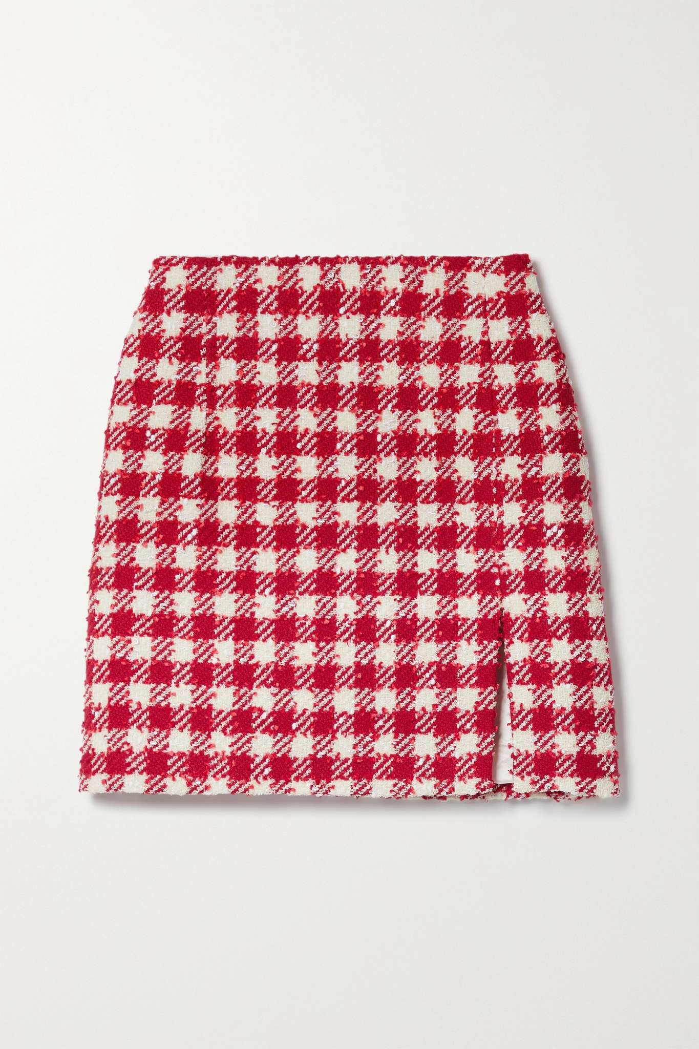 Checked wool-blend tweed mini skirt - 1