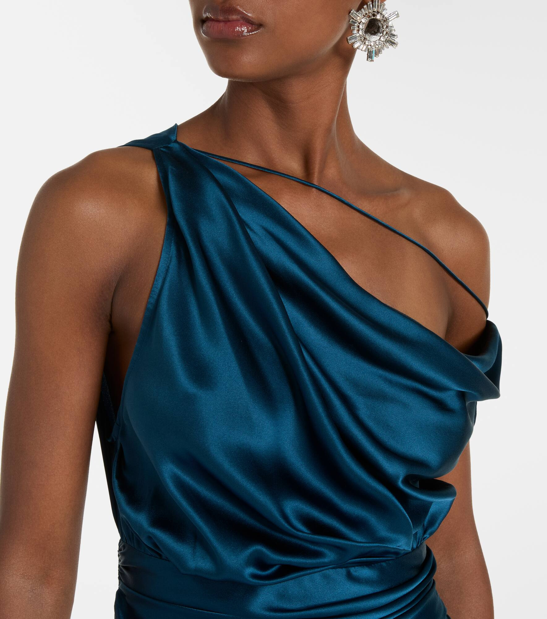Draped silk satin gown - 4