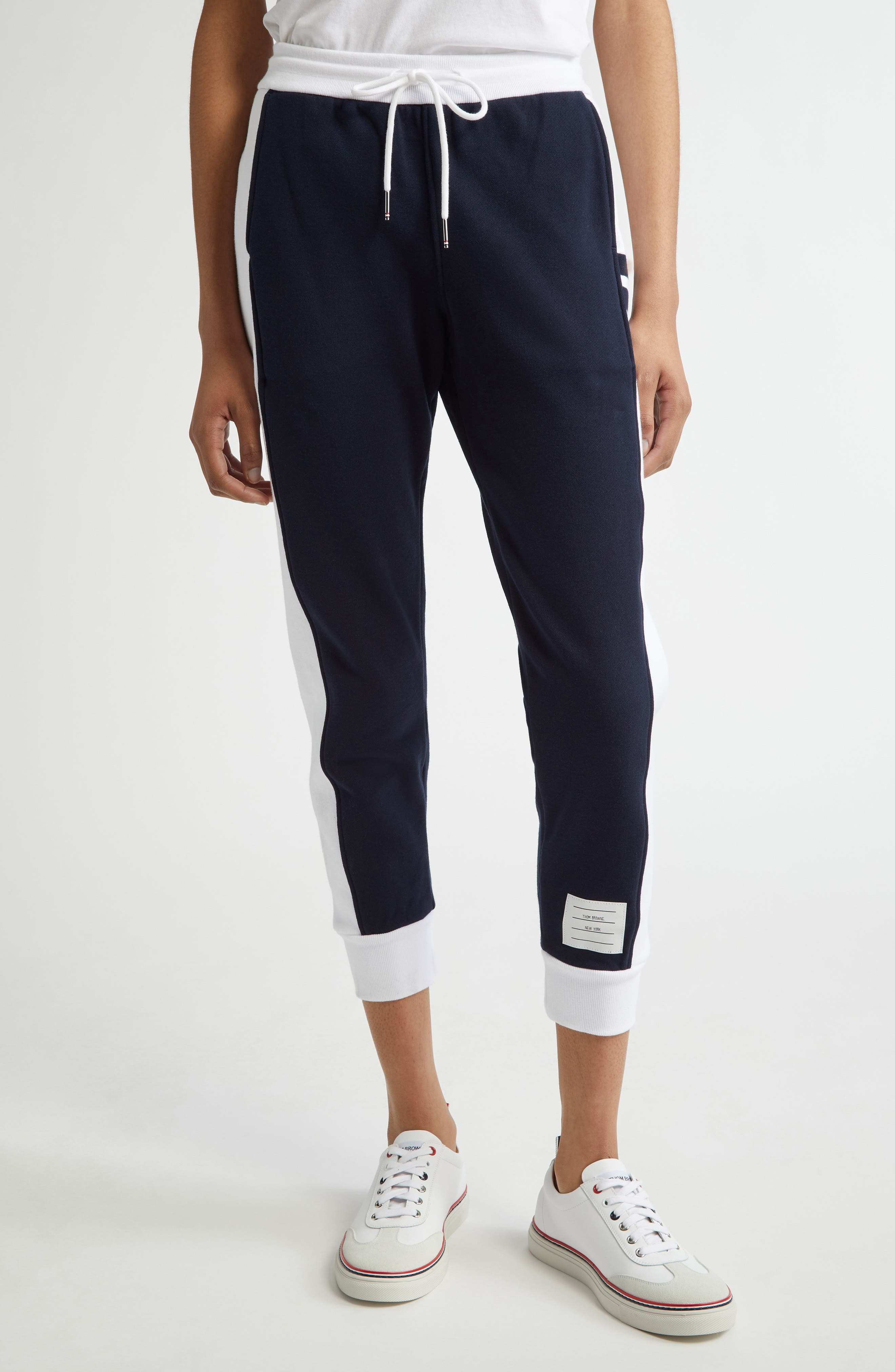 Thom Browne Classic Cotton Jersey Joggers in Navy at Nordstrom - 1
