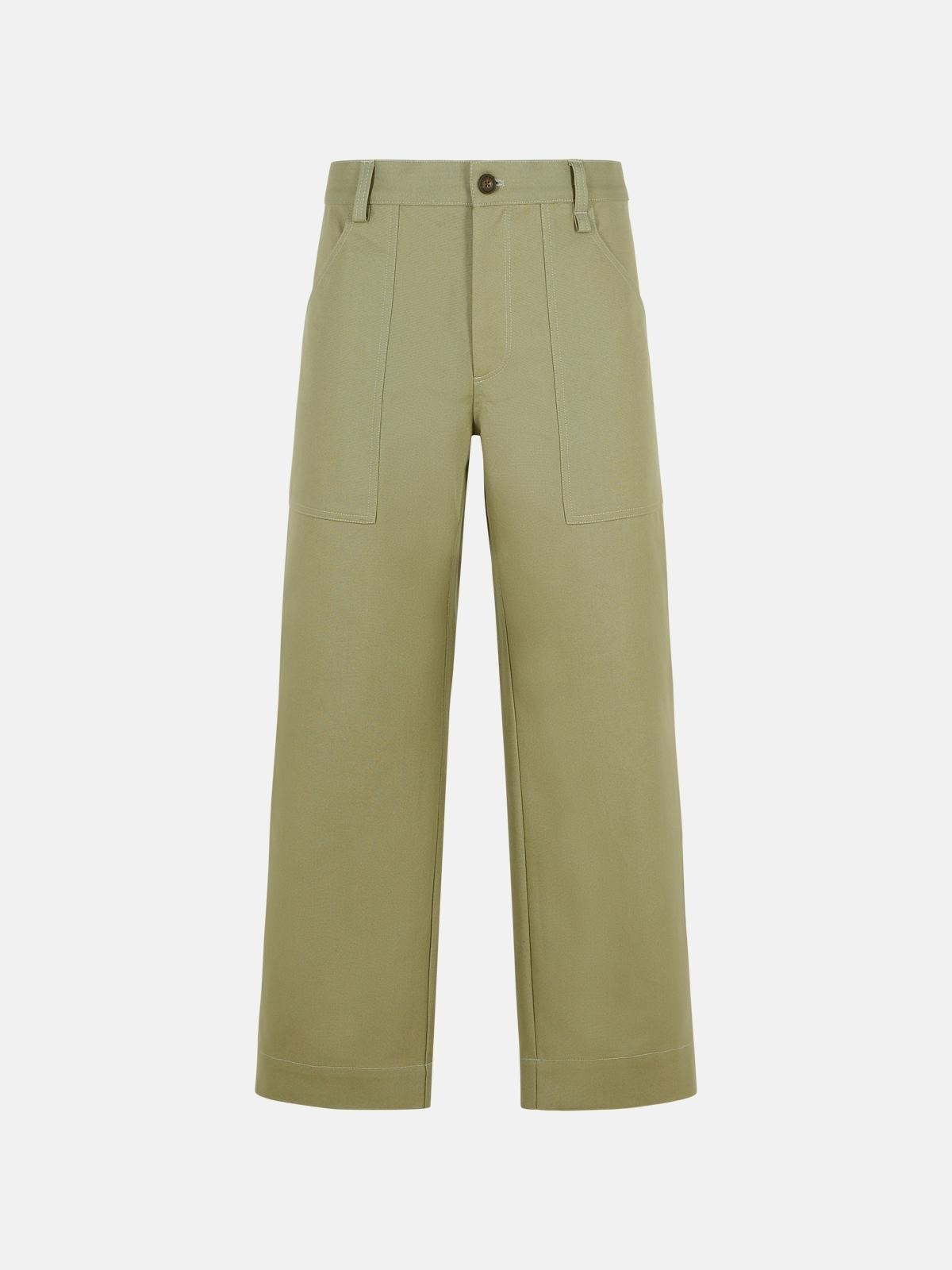 'WORKWEAR' GREEN COTTON JEANS - 1