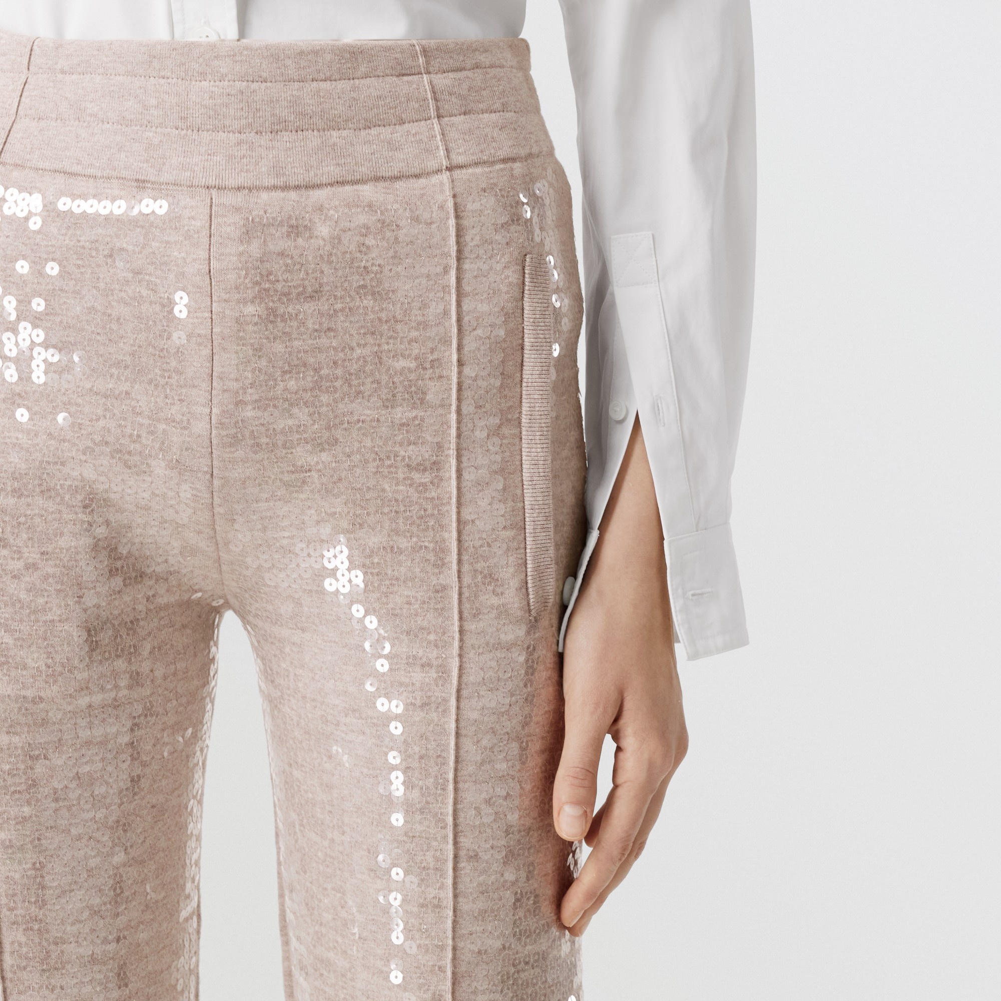 Sequinned Cashmere Cotton Blend Trousers - 2