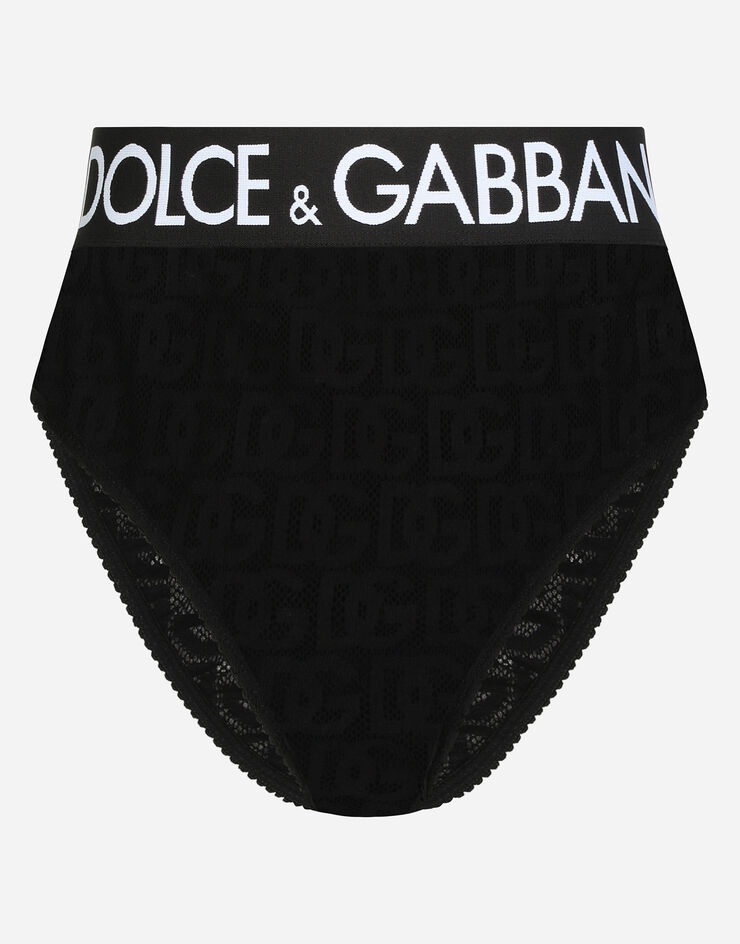 High-waisted tulle jacquard briefs with DG logo - 1