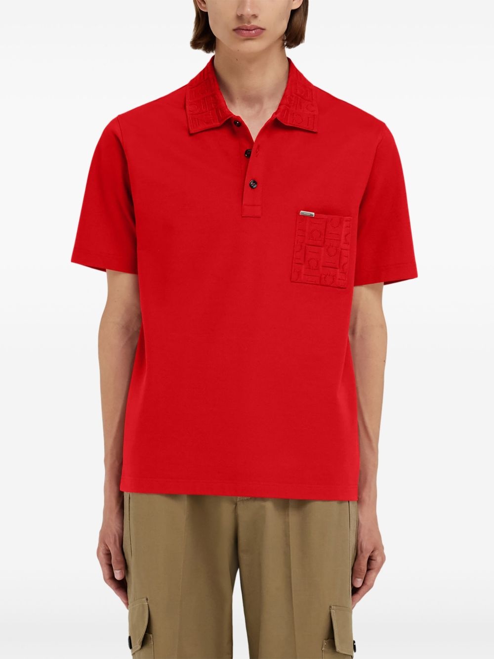jacquard detailing polo shirt - 3