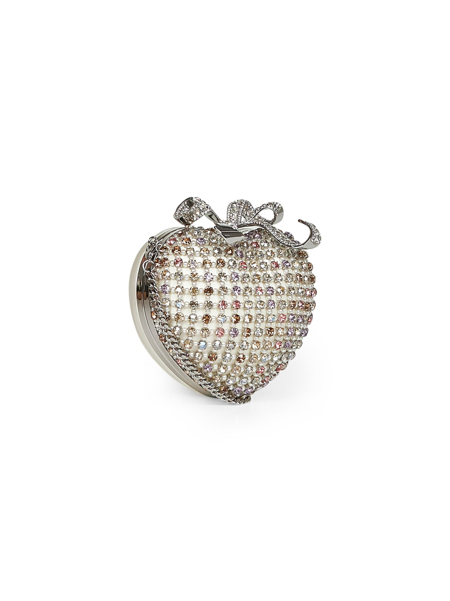 Multicolor Multi-Crystal Heart clutch bag - 2