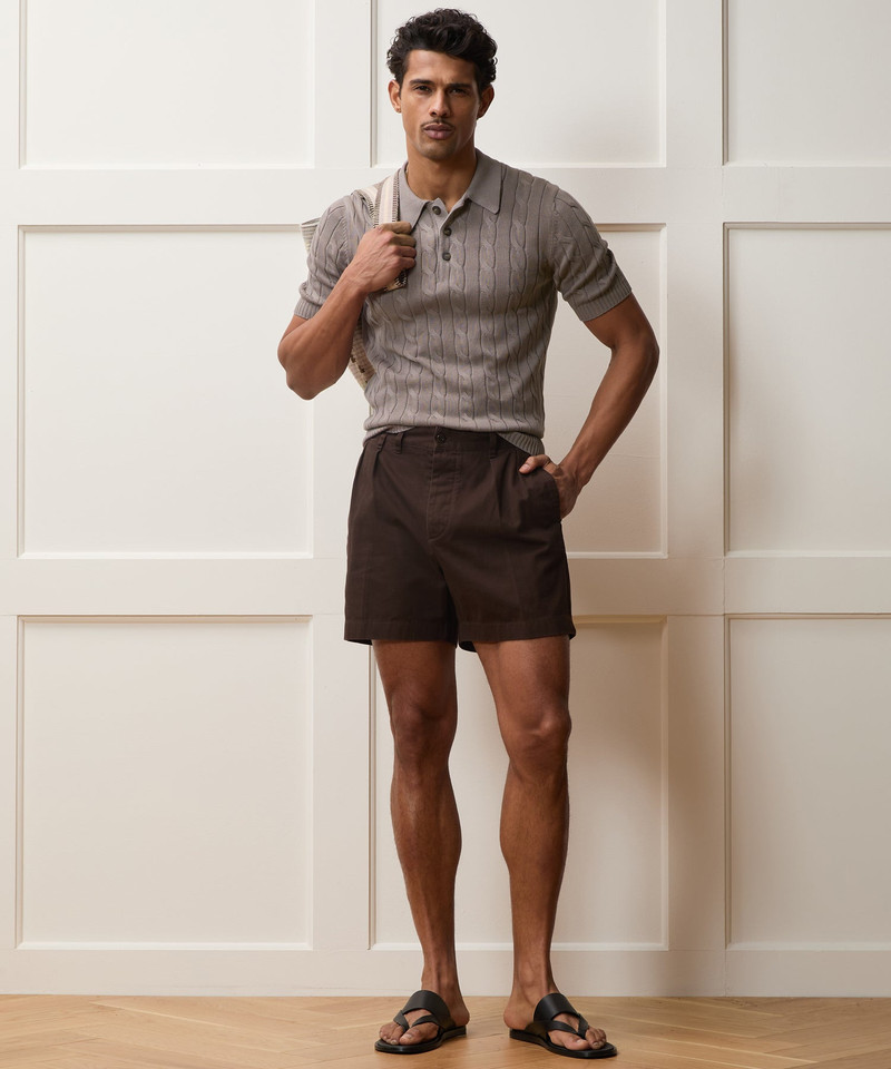 Italian Cotton Cable Sweater Polo 5