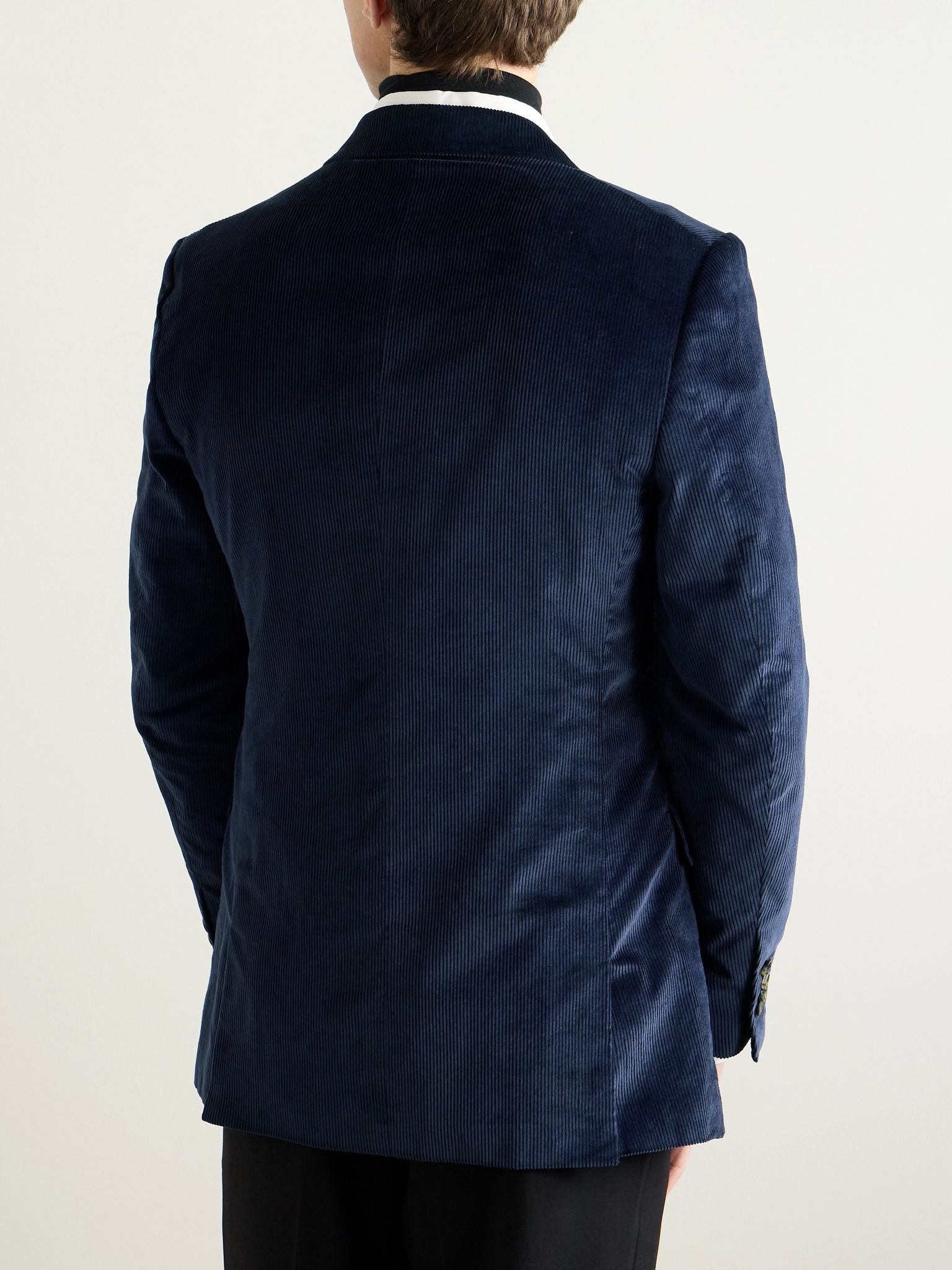 Irving Slim-Fit Cotton-Corduroy Blazer Blue - 4