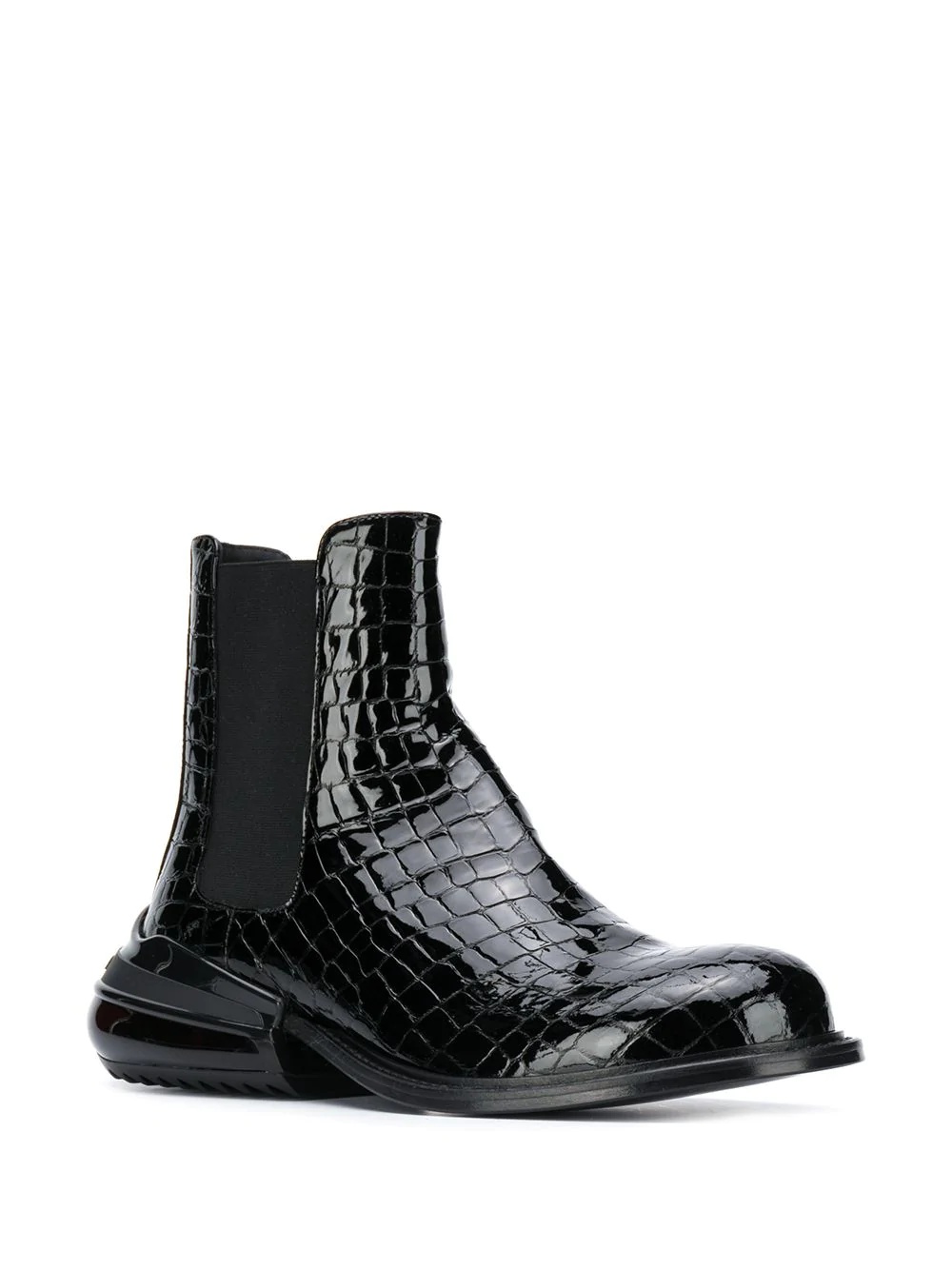 crocodile-effect leather boots - 2