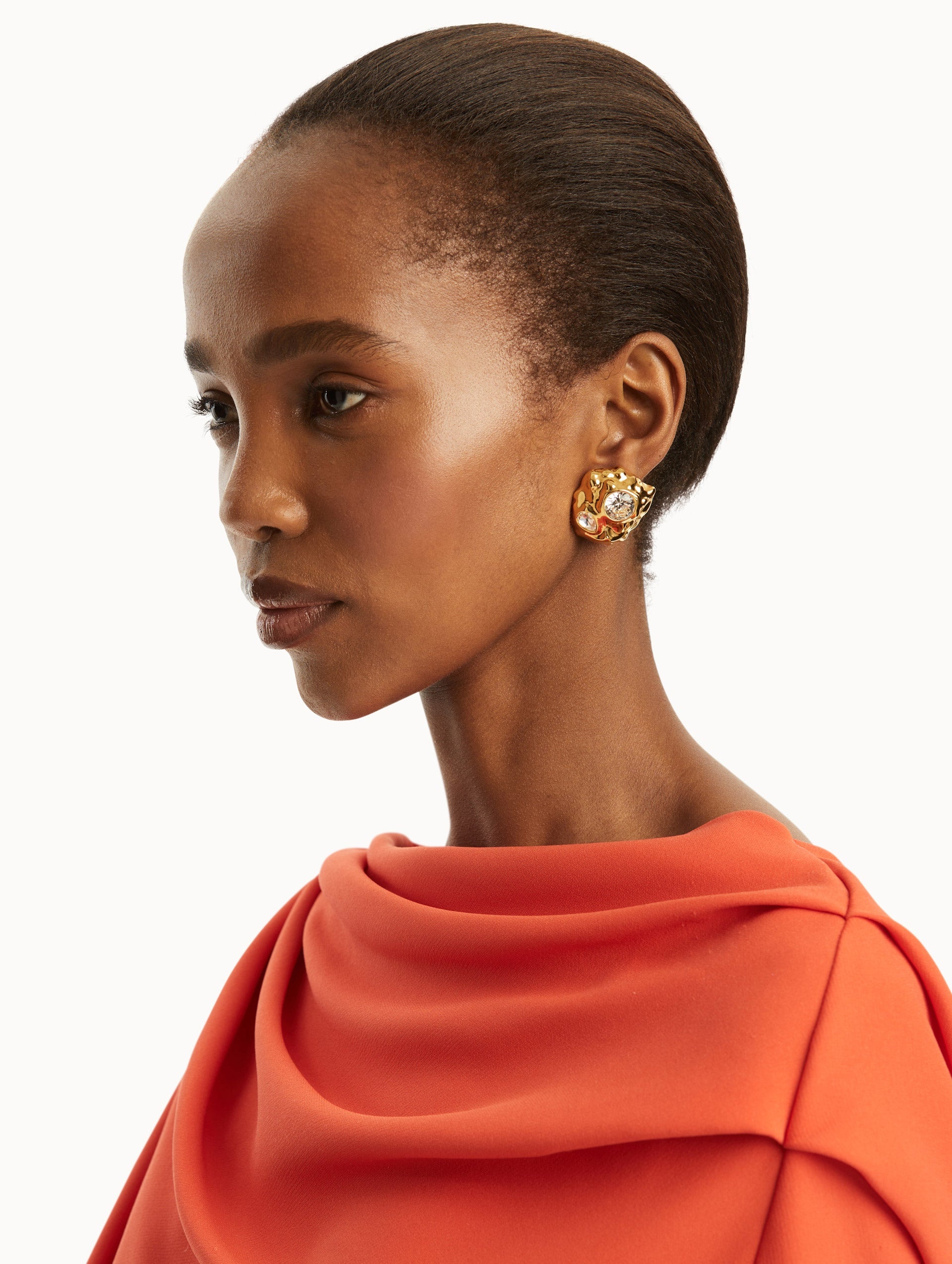 TEXTURED METAL CLIP-ON EARRINGS - 2