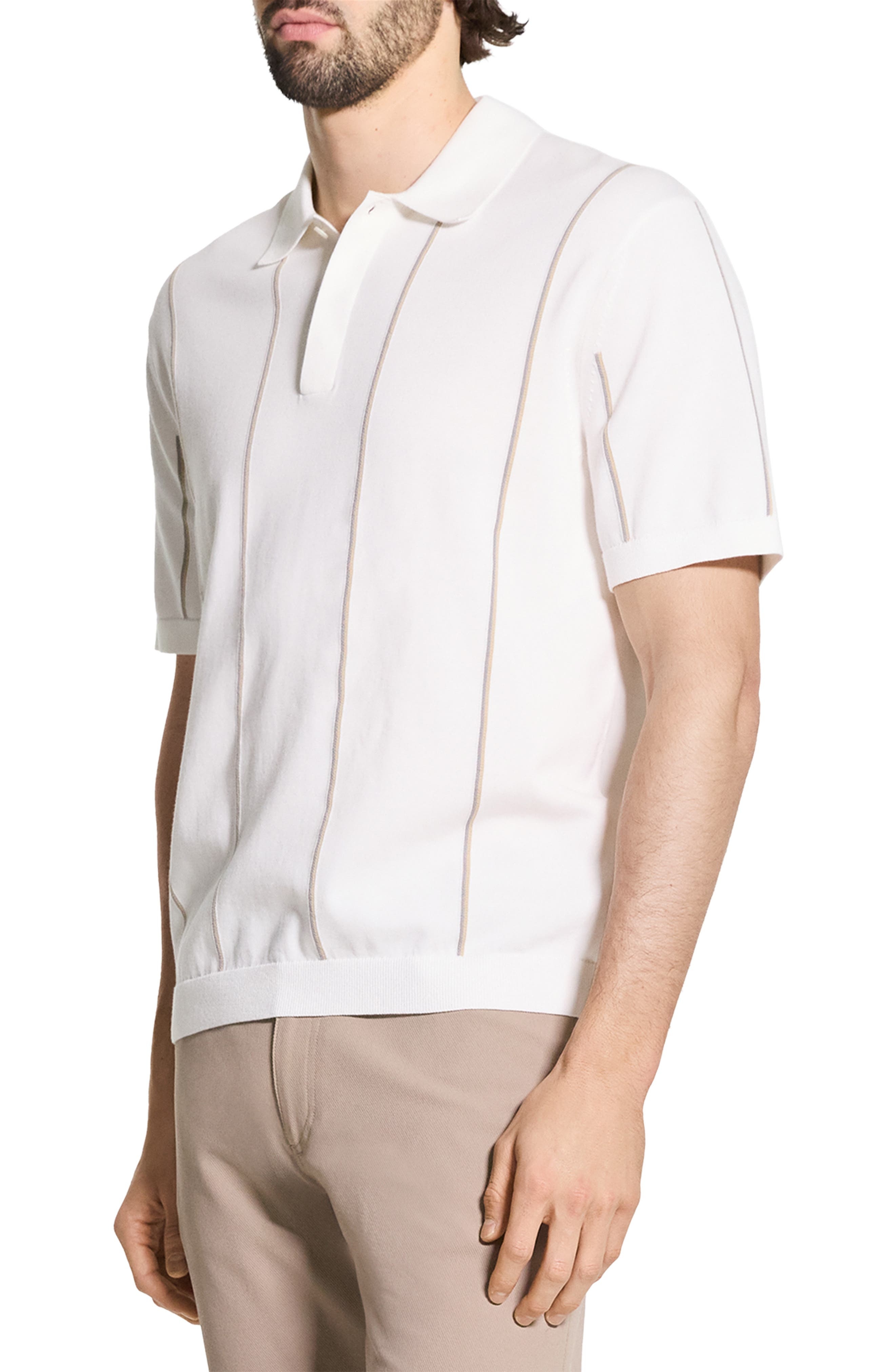 Theory Cotton Polo in White Multi at Nordstrom - 3