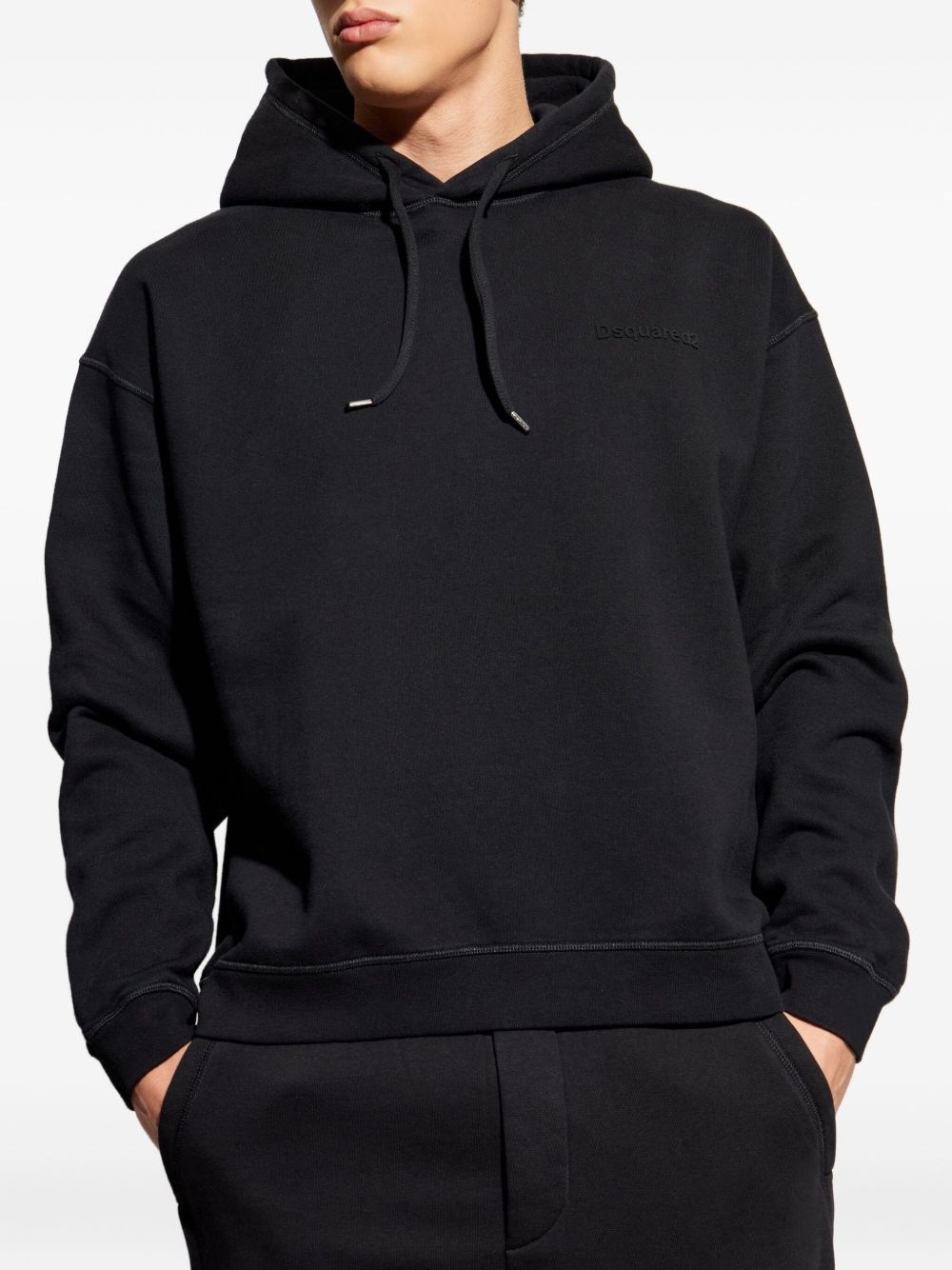 logo-embroidered hoodie - 3