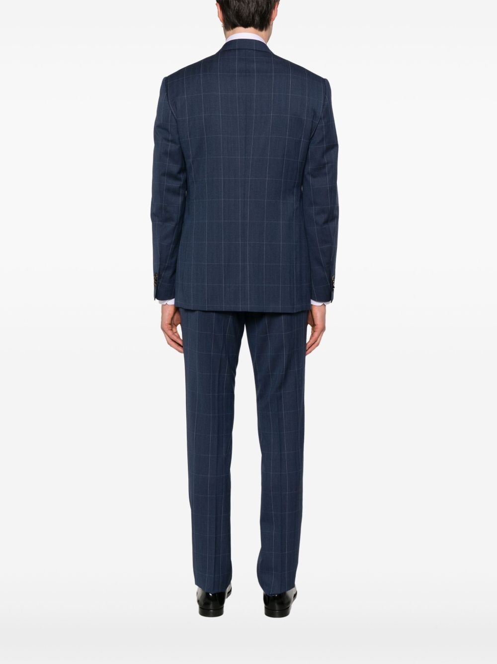 windowpane-pattern suit - 3