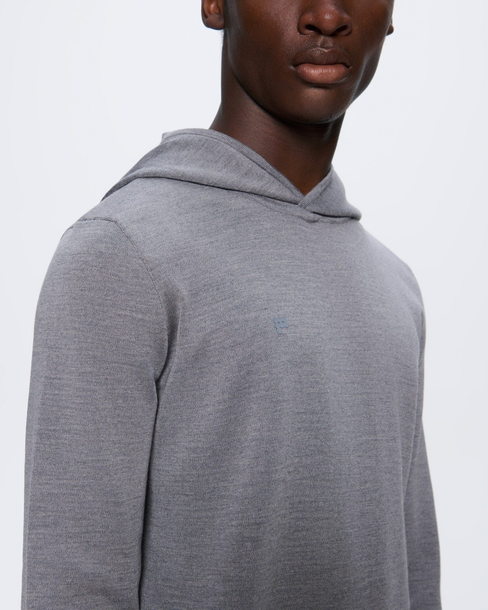 Mens DNA Regenerative Merino Wool Hoodie - Grey Marl - 4