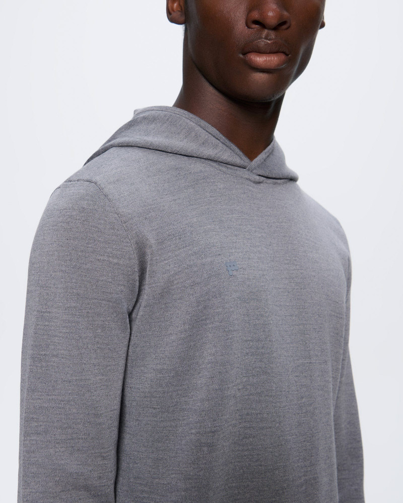 Mens DNA Regenerative Merino Wool Hoodie - Grey Marl 4
