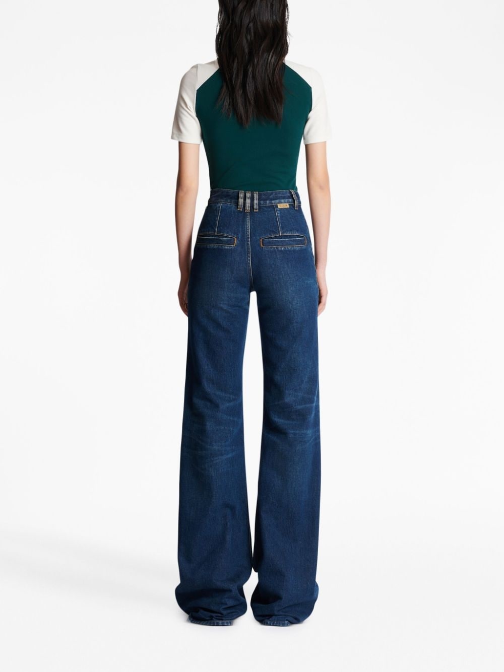 high-waisted flared jeans - 7