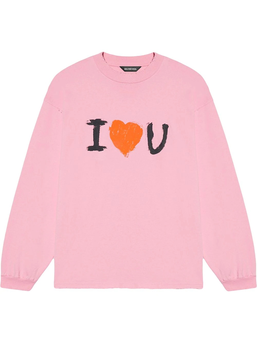 slogan-print cotton sweatshirt - 1