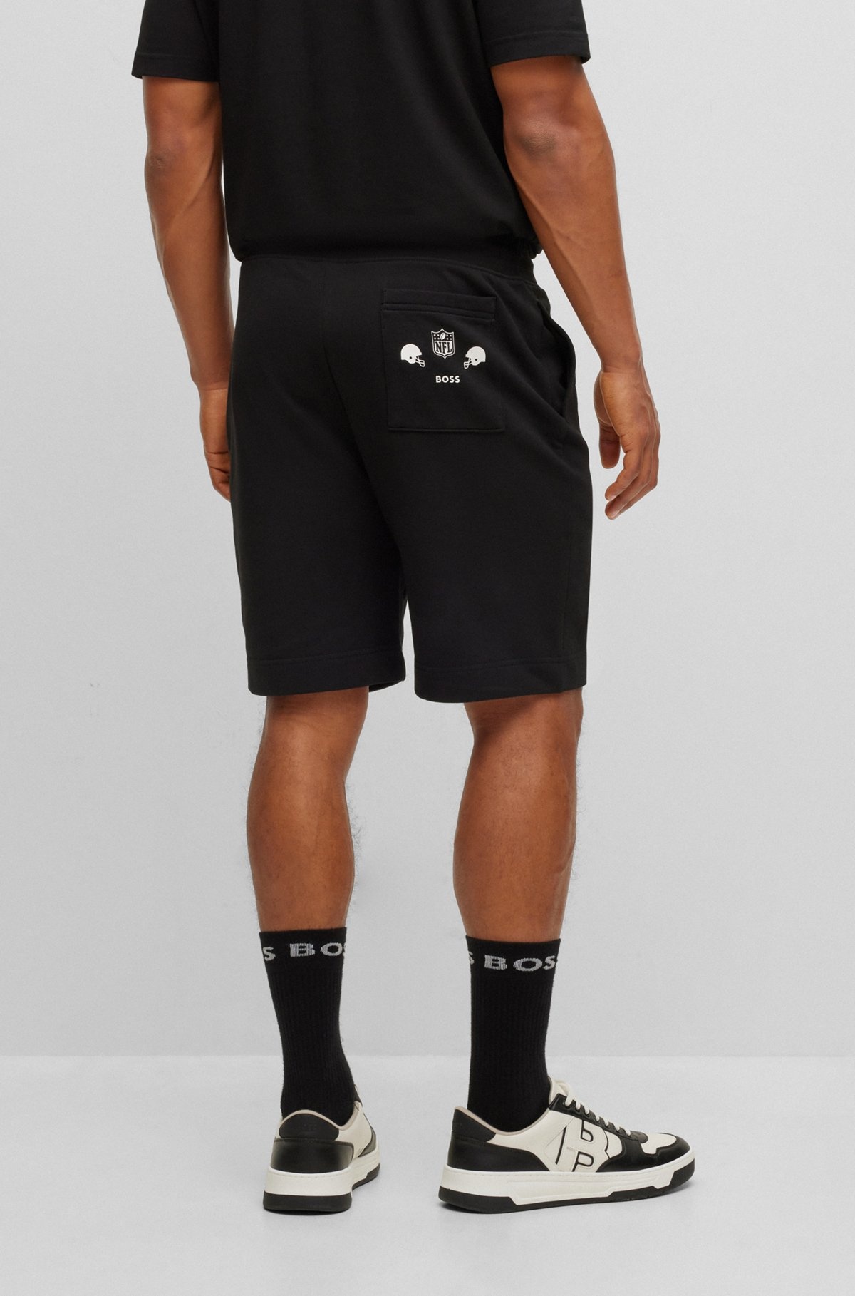 BOSS X NFL COTTON-TERRY SHORTS WITH COLLABORATIVE BRANDING - 5