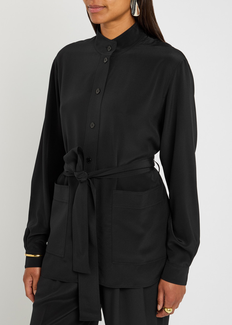 Joseph Lamy Belted Silk-crepe Blouse - 2
