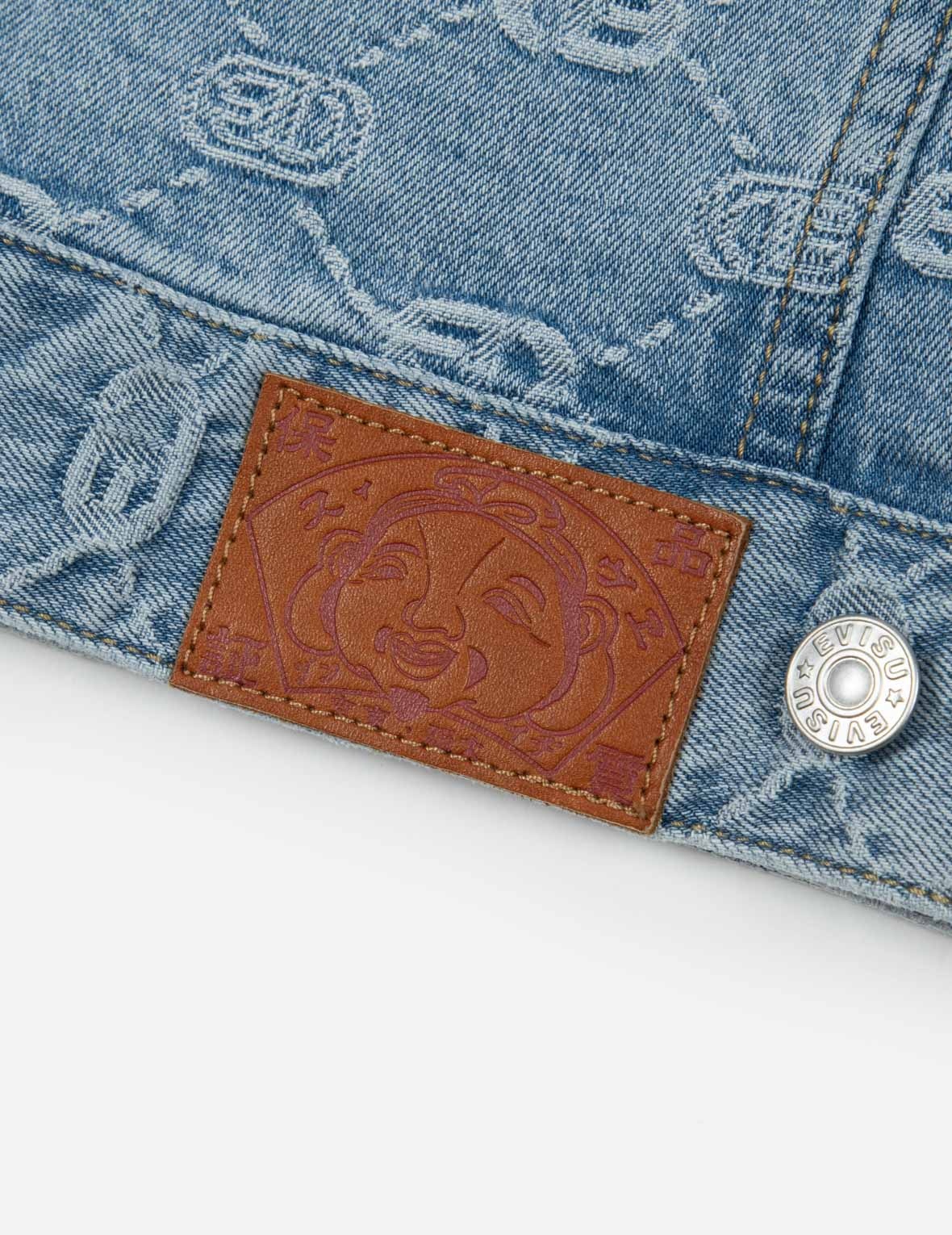 ALLOVER LOGO AND SEAGULL EMBROIDERY LOOSE FIT DENIM JACKET - 11