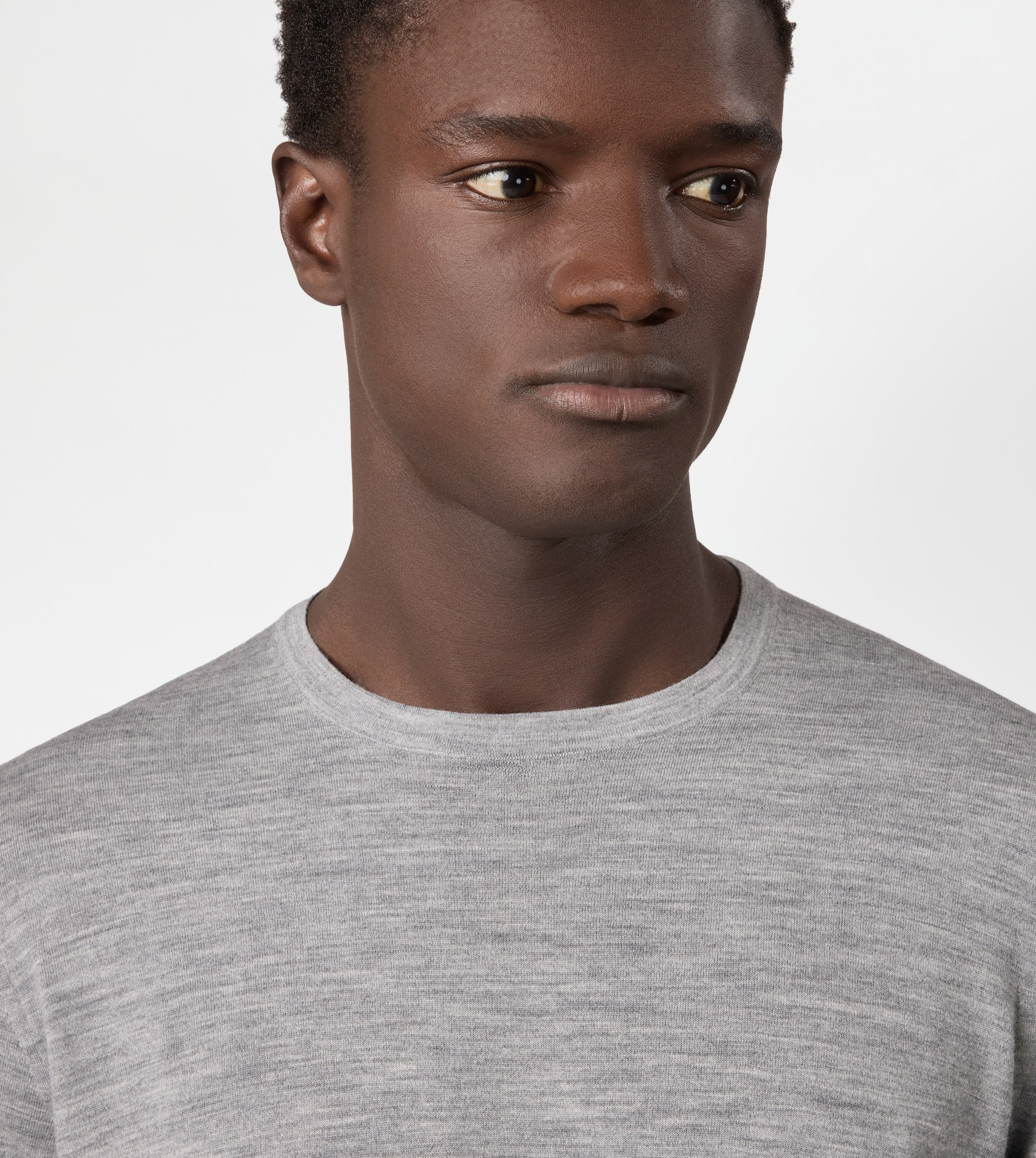 ROUND-NECK PULLOVER IN T15 WOOL - BEIGE - 4
