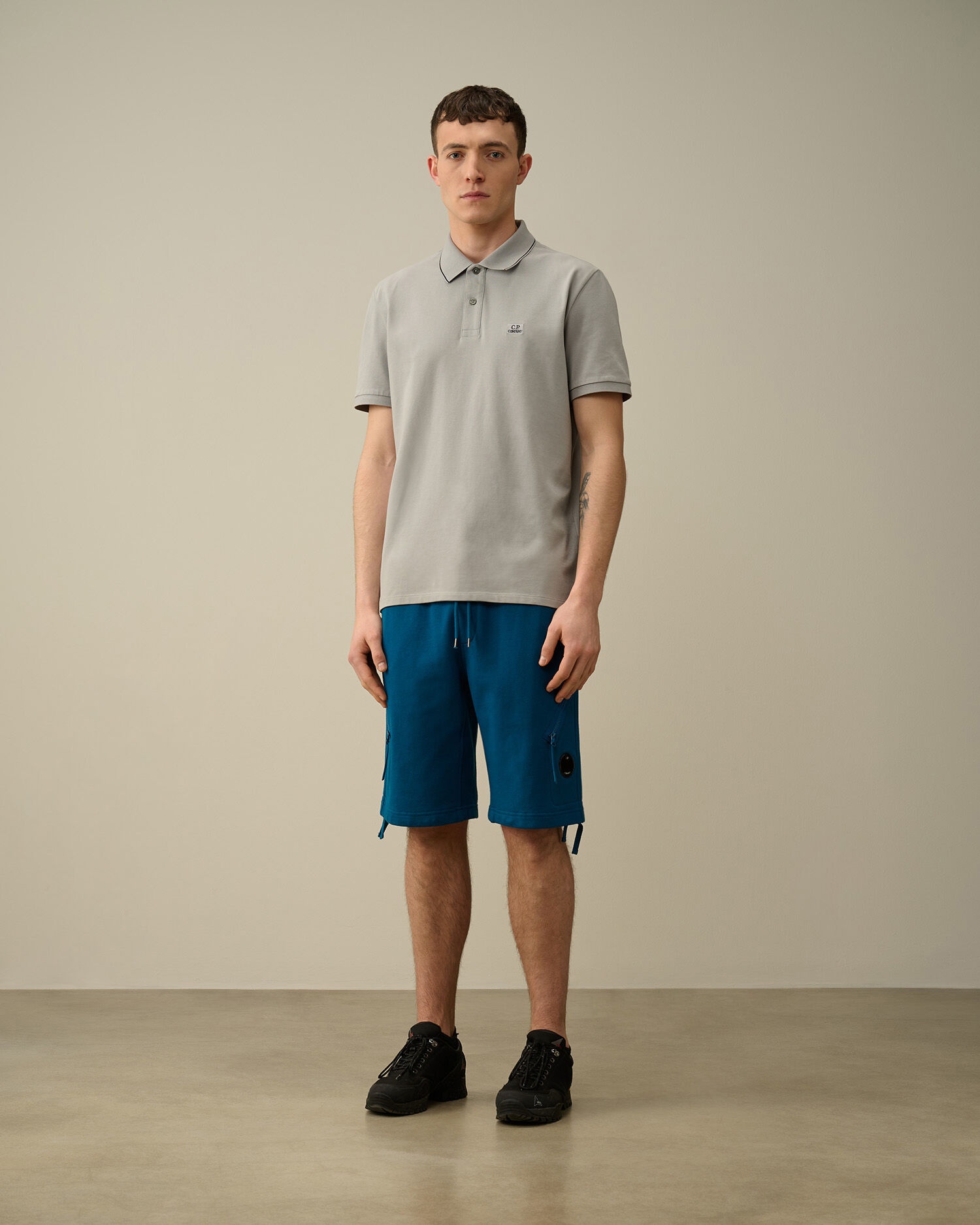 Diagonal Raised Fleece Zipped Pocket Shorts - 5