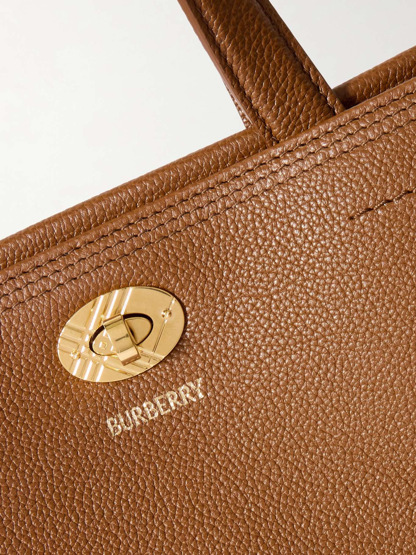 Textured-leather tote Tan - 4