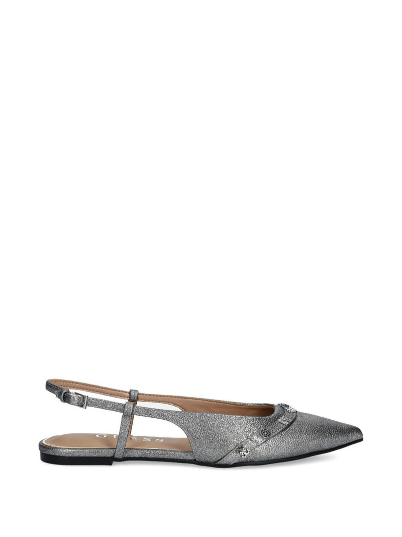 metallic-effect slingback ballet flats 1