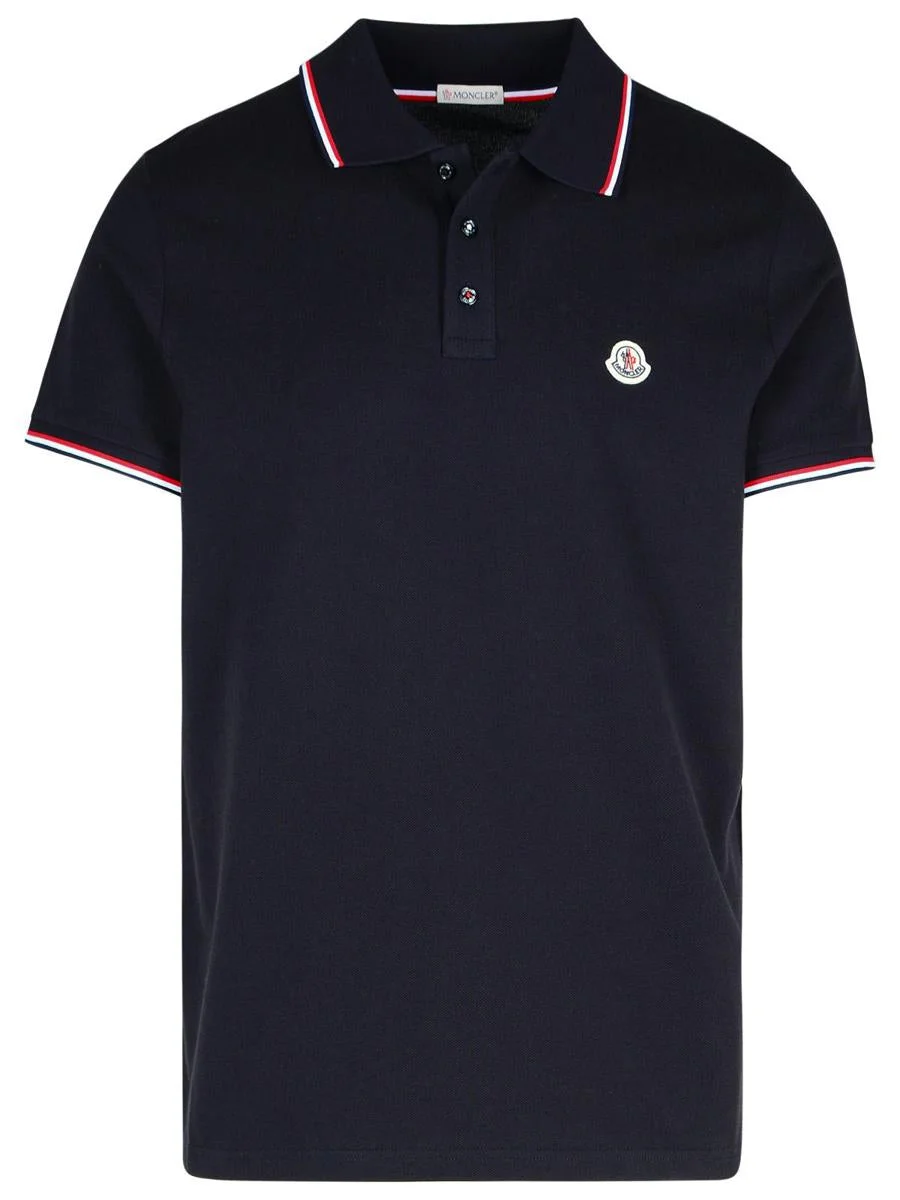 Moncler Navy Cotton Polo Shirt - 1