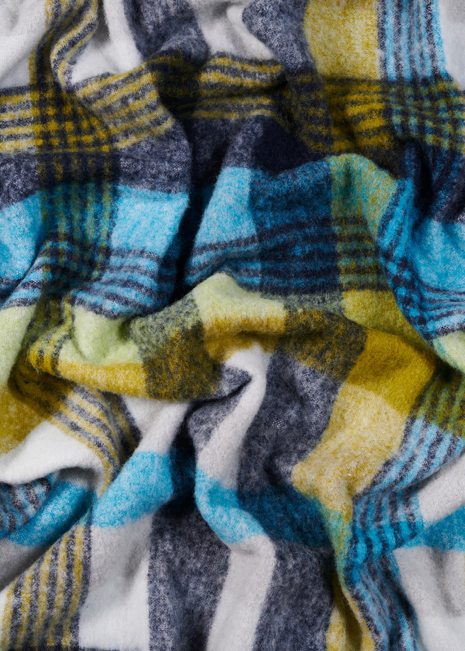 Multicolour Merino Wool Check Blanket - 5