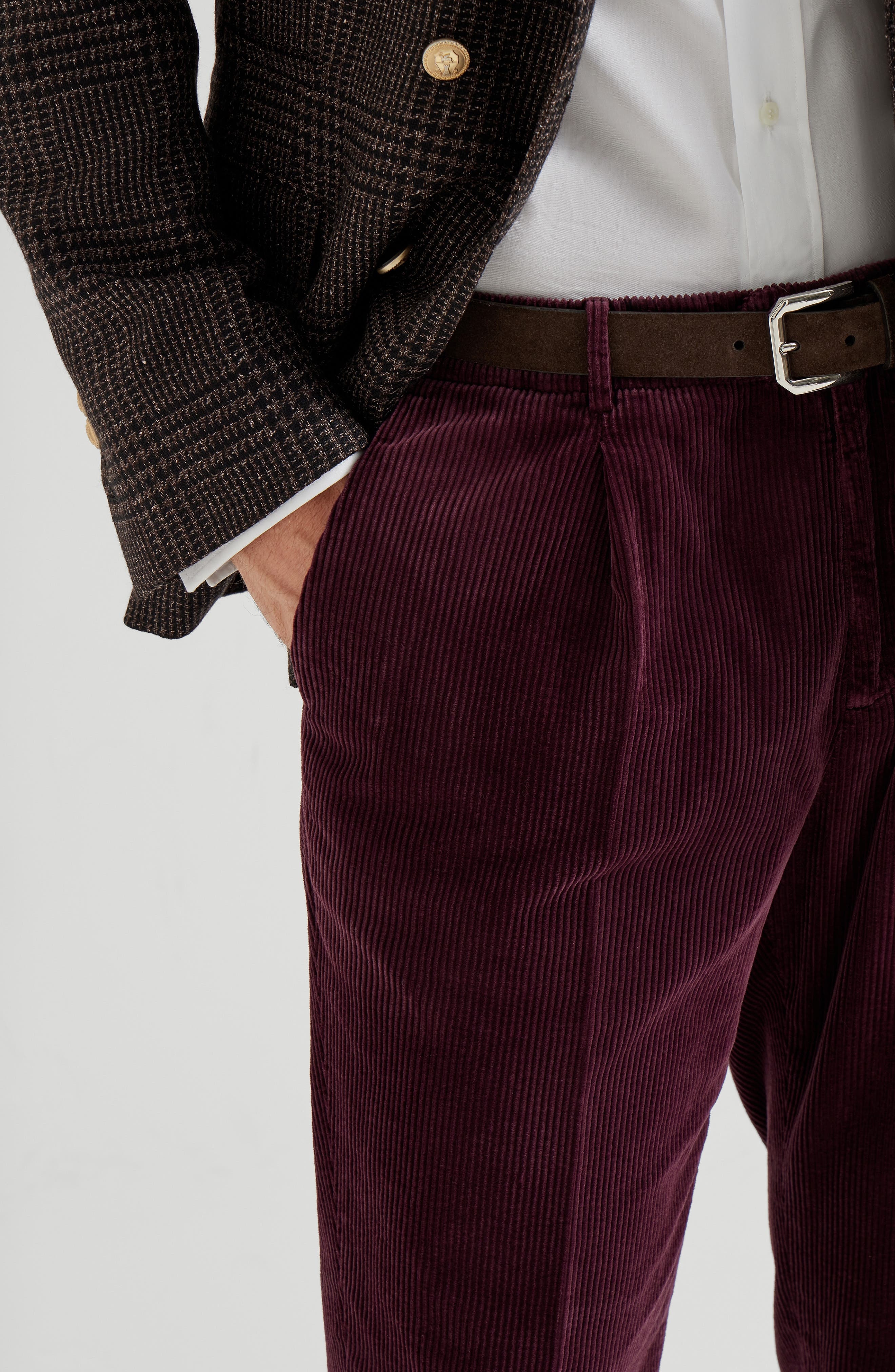 Brunello Cucinelli Garment-dyed trousers in Purple at Nordstrom - 4