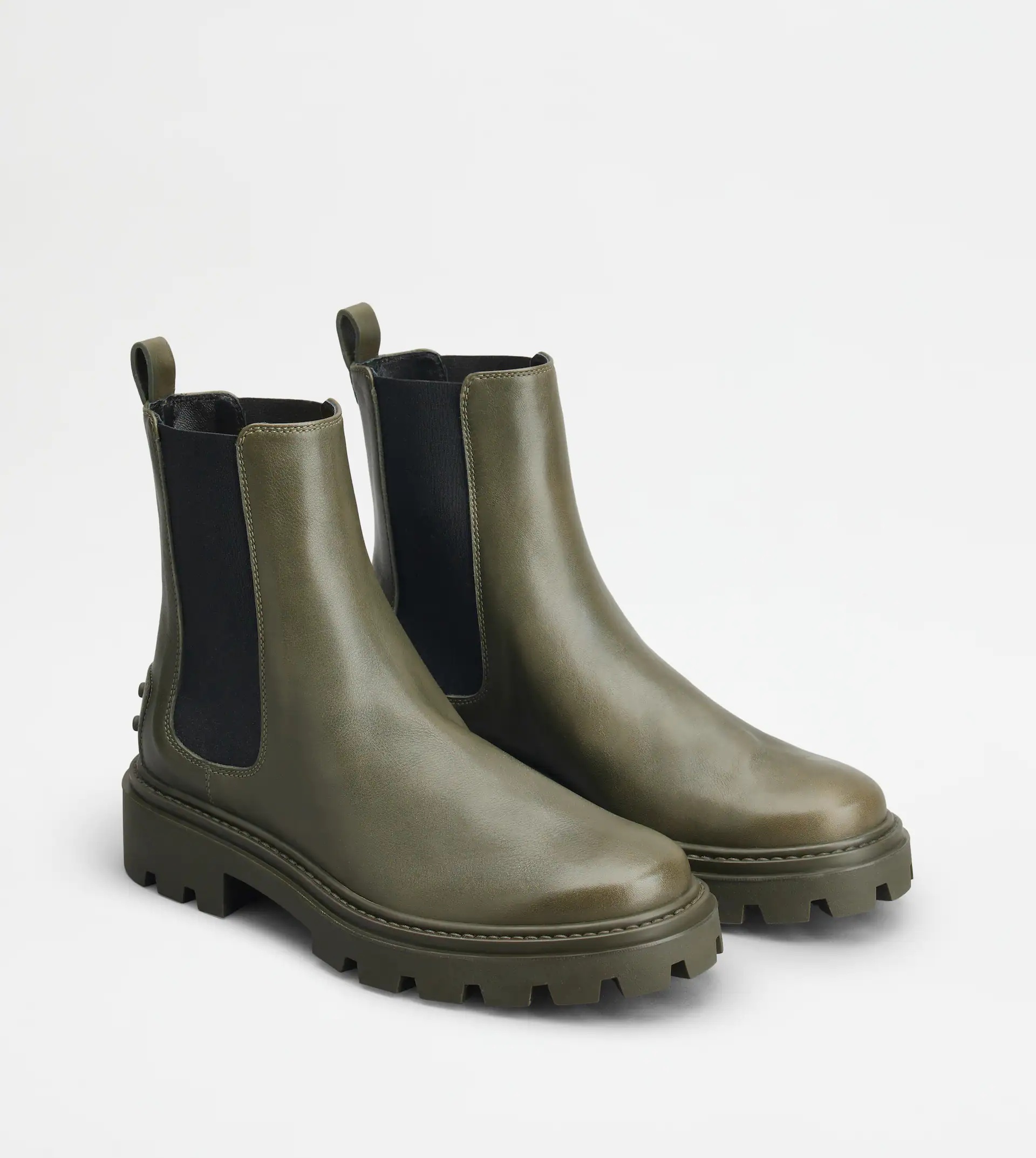TOD'S CHELSEA BOOTS IN LEATHER - GREEN - 3