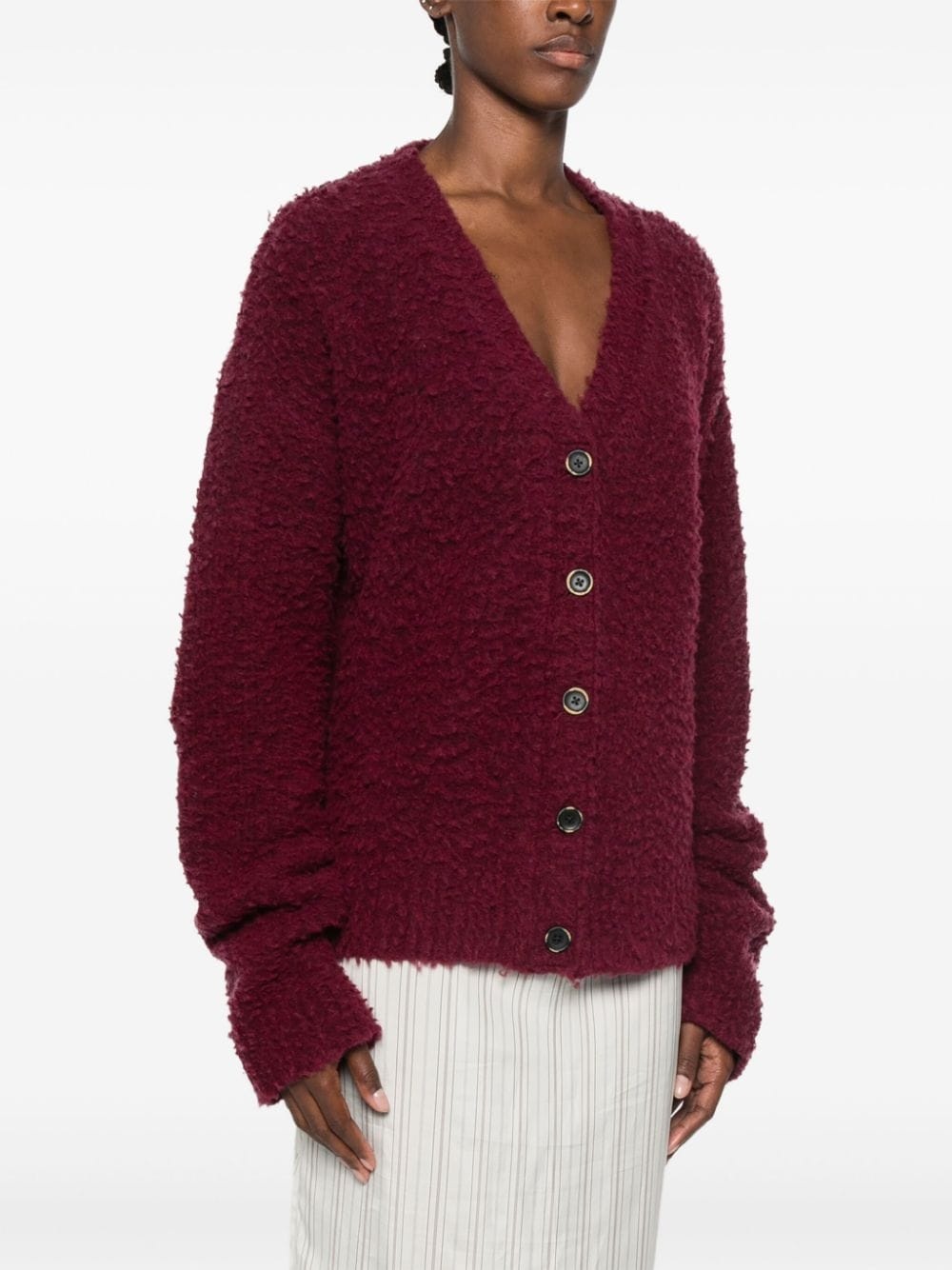 textured-finish cardigan - 3