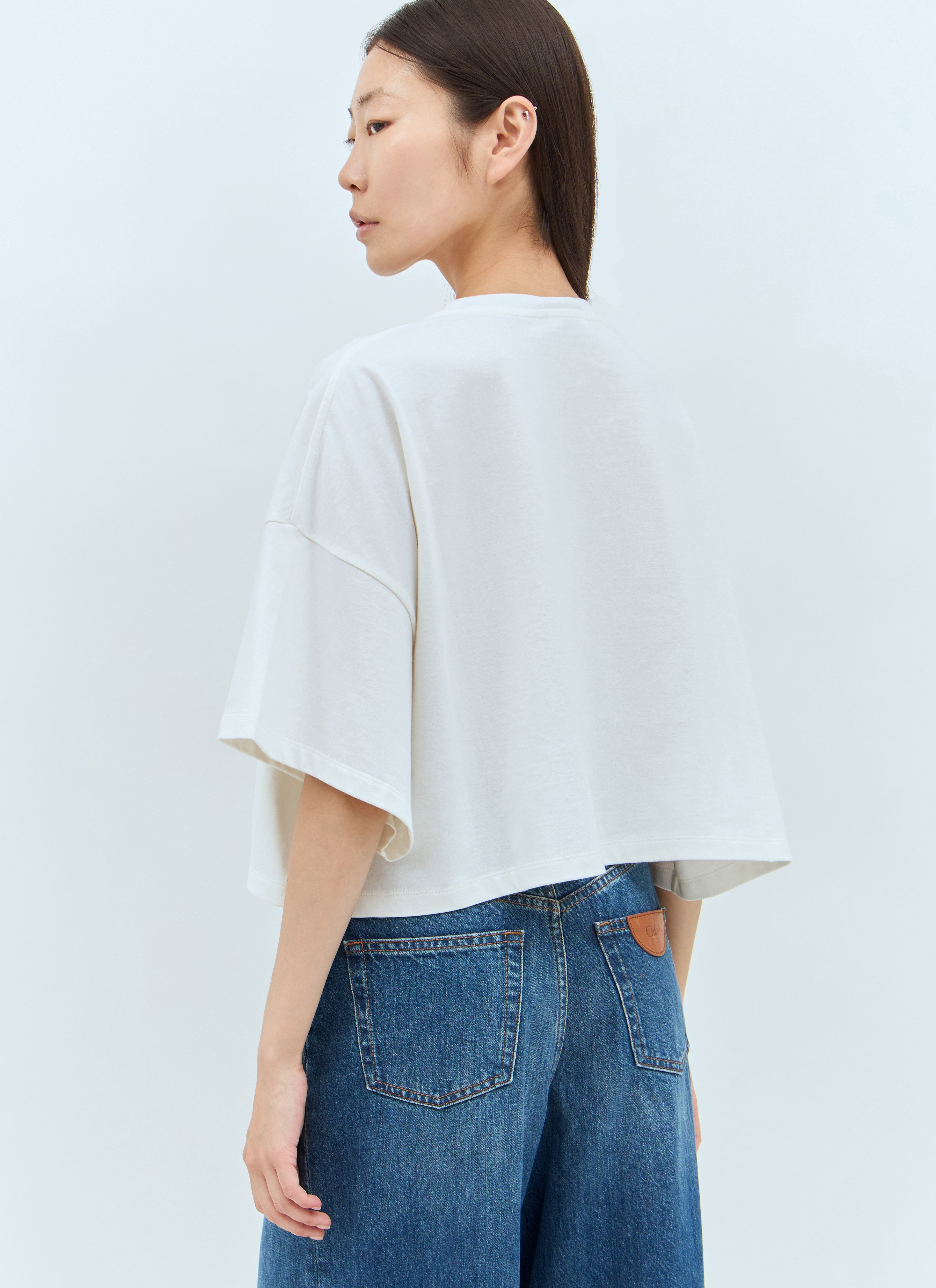 Chloé Women Cropped Boxy Logo T-Shirt - 2