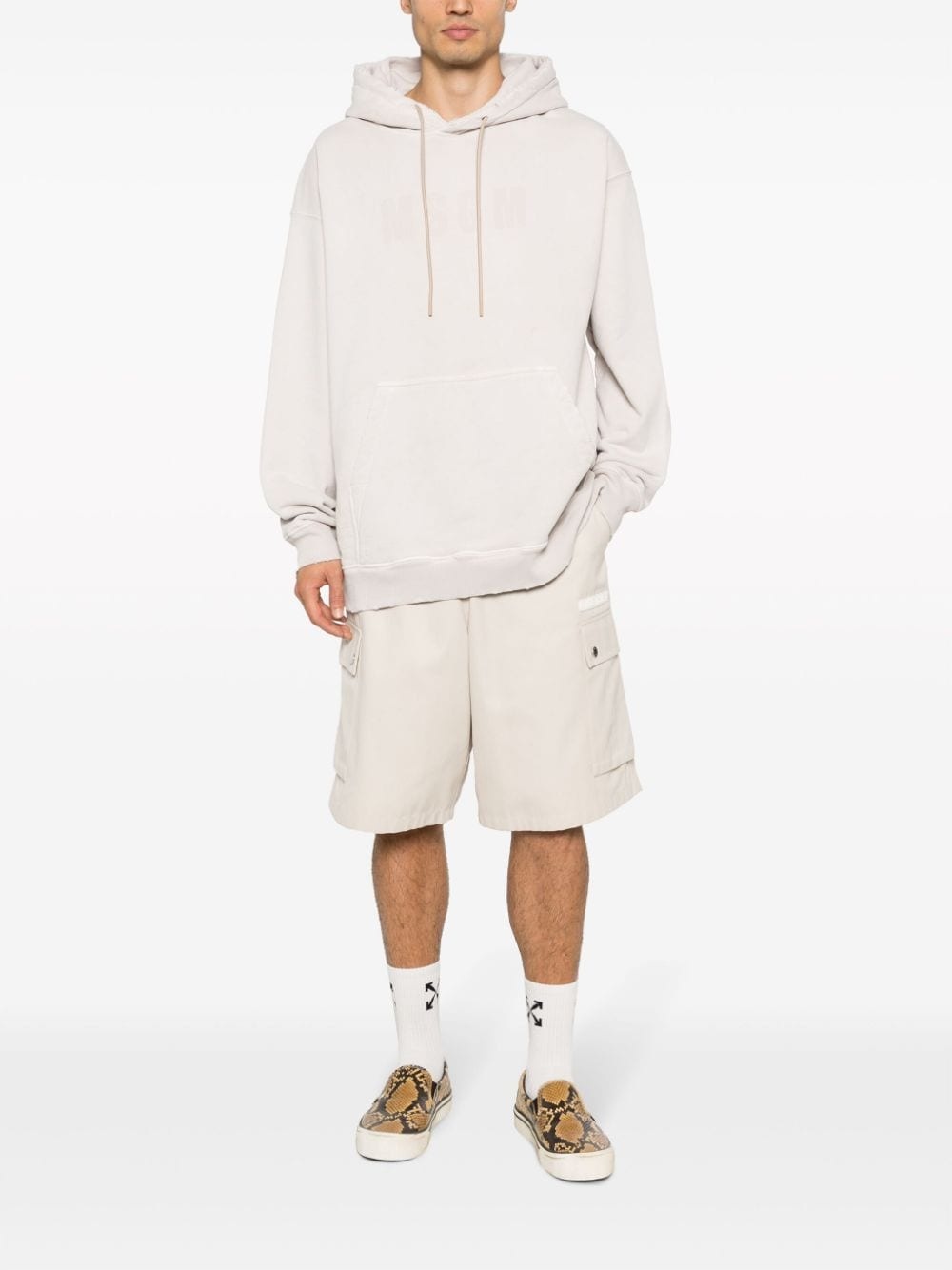 tonal logo-print cotton hoodie - 2