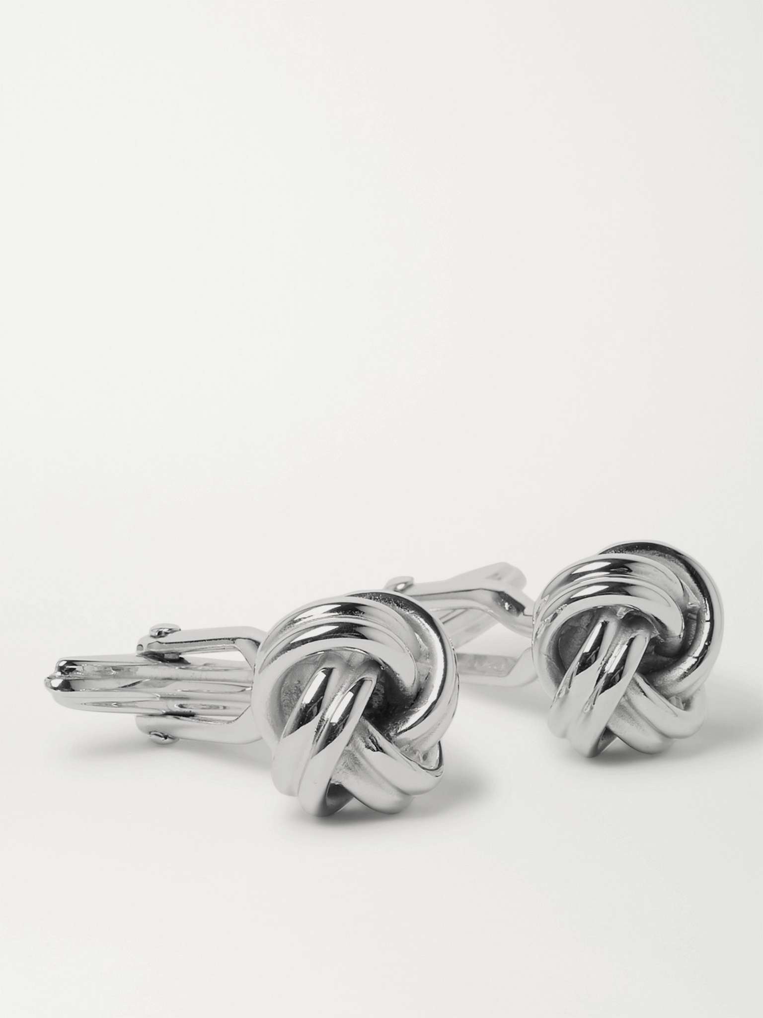 Knot Rhodium-Plated Cufflinks - 4