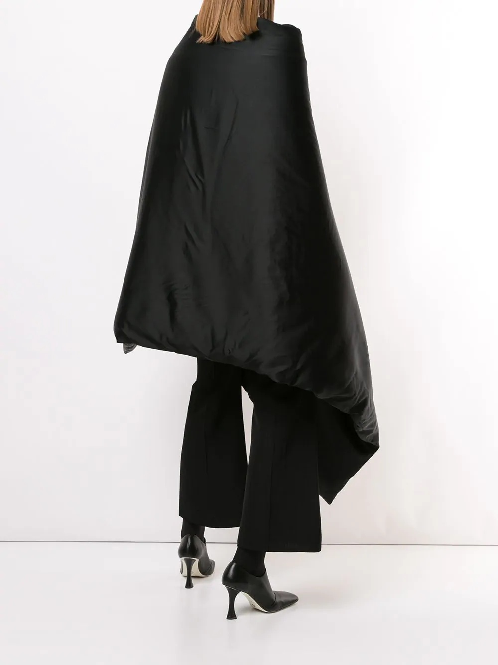 padded matte satin blanket shawl - 4