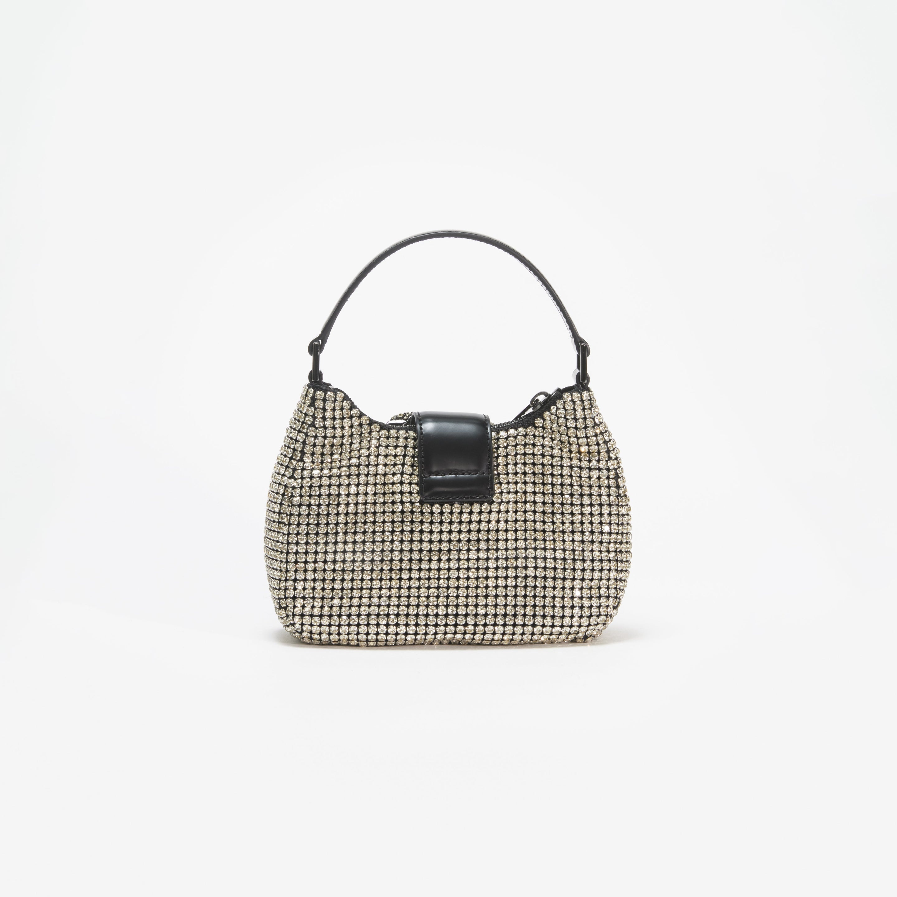 Champagne Diamante Crescent Bow Bag - 3