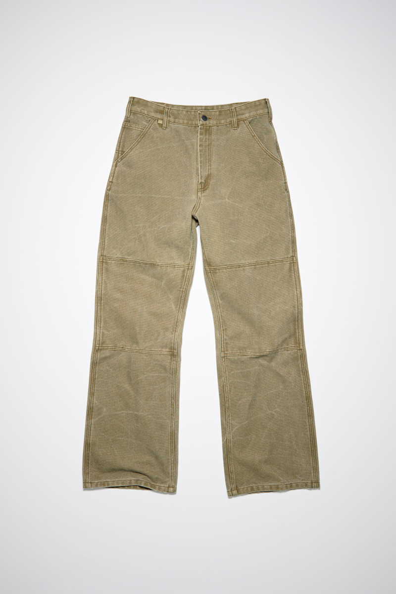 Regular fit canvas trousers - Khaki beige 1