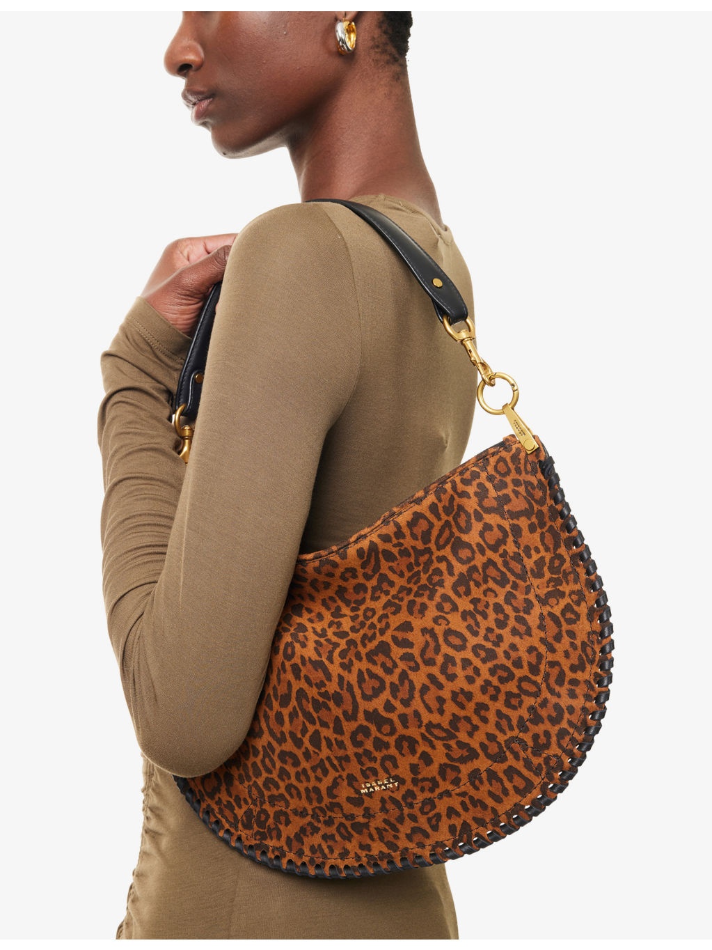 Oskan Leopard-Print Suede Shoulder Bag - 2