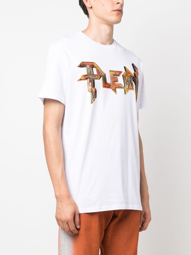 crystal-embellished logo T-shirt 3