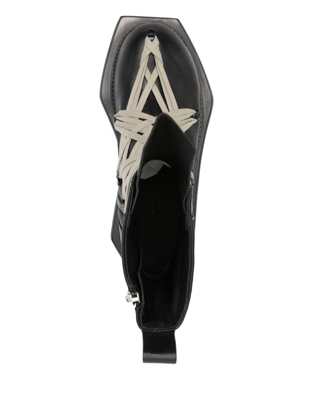 lace-up platform boots - 4