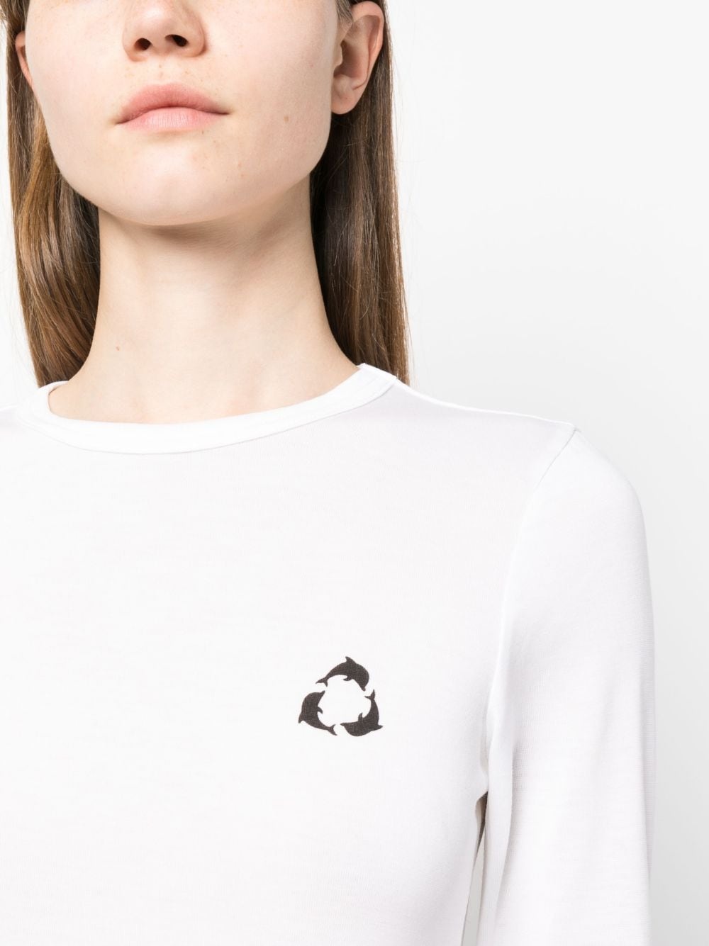 long-sleeve logo-print T-shirt - 5